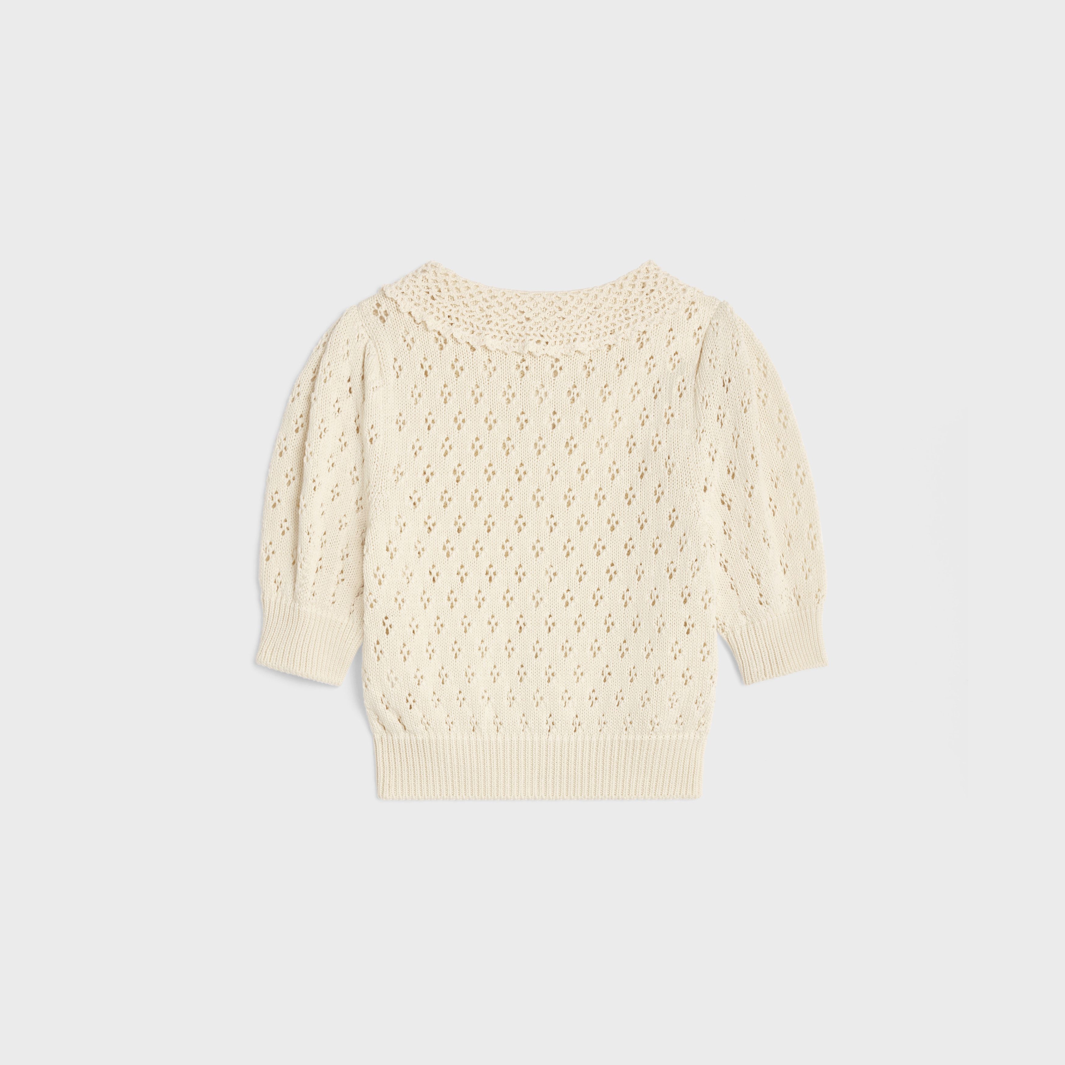 Celine cropped cardigan in pointelle cotton Size L / US 10 / IT 46 - 2 Thumbnail