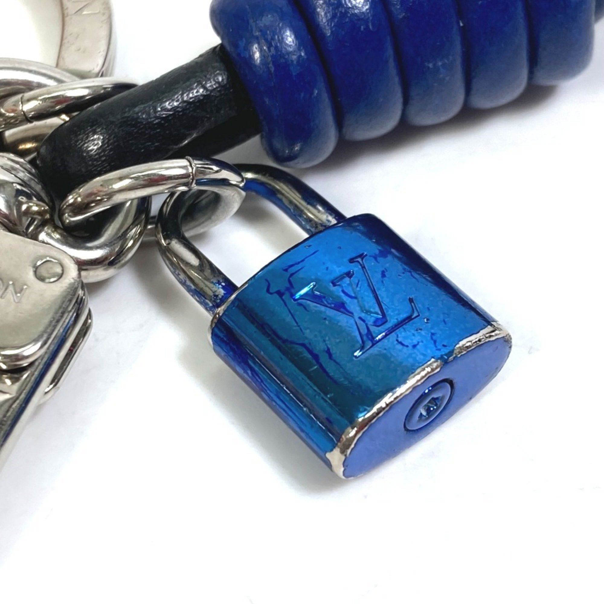 Louis Vuitton LOUIS VUITTON M61713 Porte-Clés Knot Lock Bag Charm Keychain Leather Men's Blue Size ONE SIZE - 4 Thumbnail