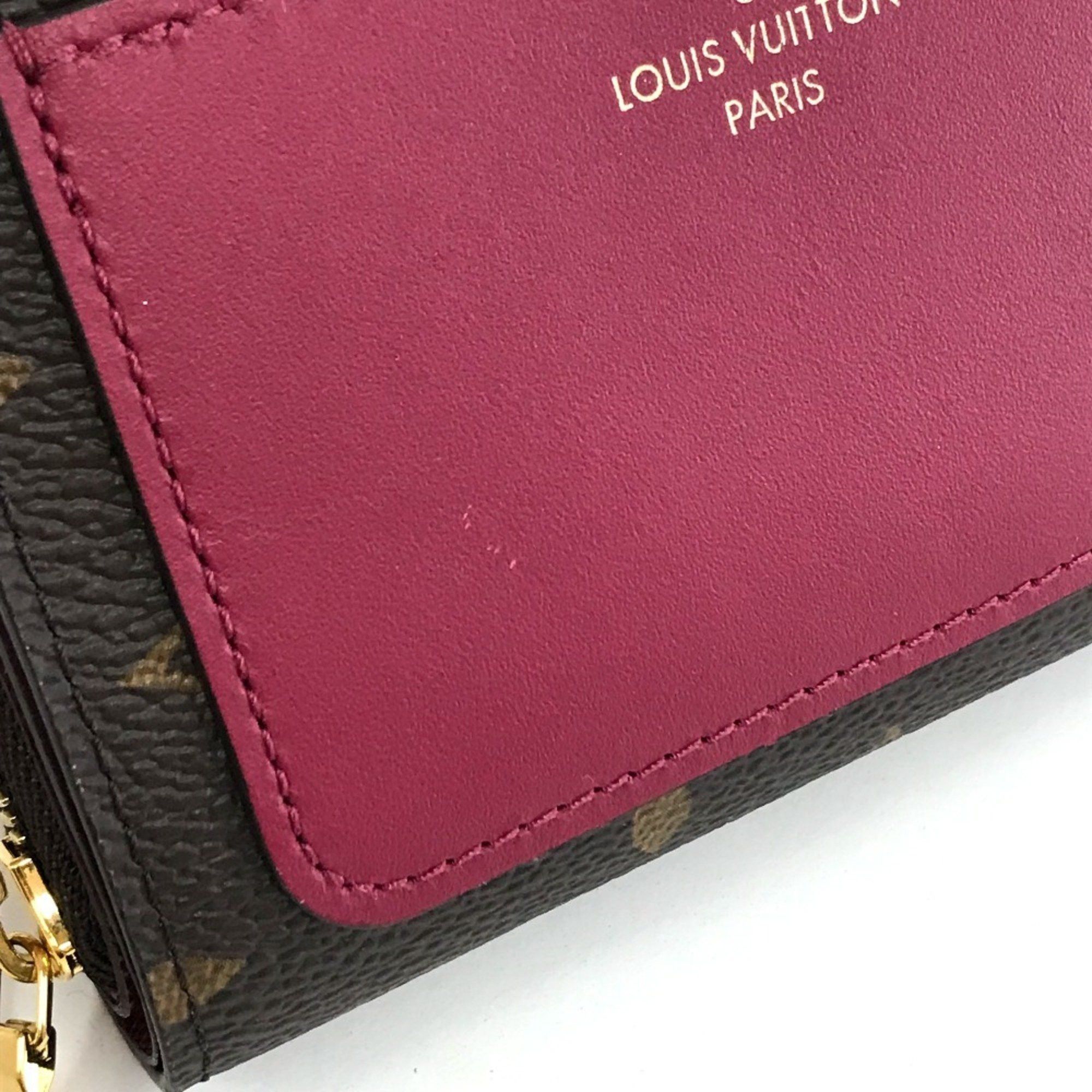 Louis Vuitton LOUIS VUITTON M82377 Monogram Portefeuille Lou Bifold Wallet in Canvas, Women's, Fuchsia Brown Size ONE SIZE - 7 Thumbnail