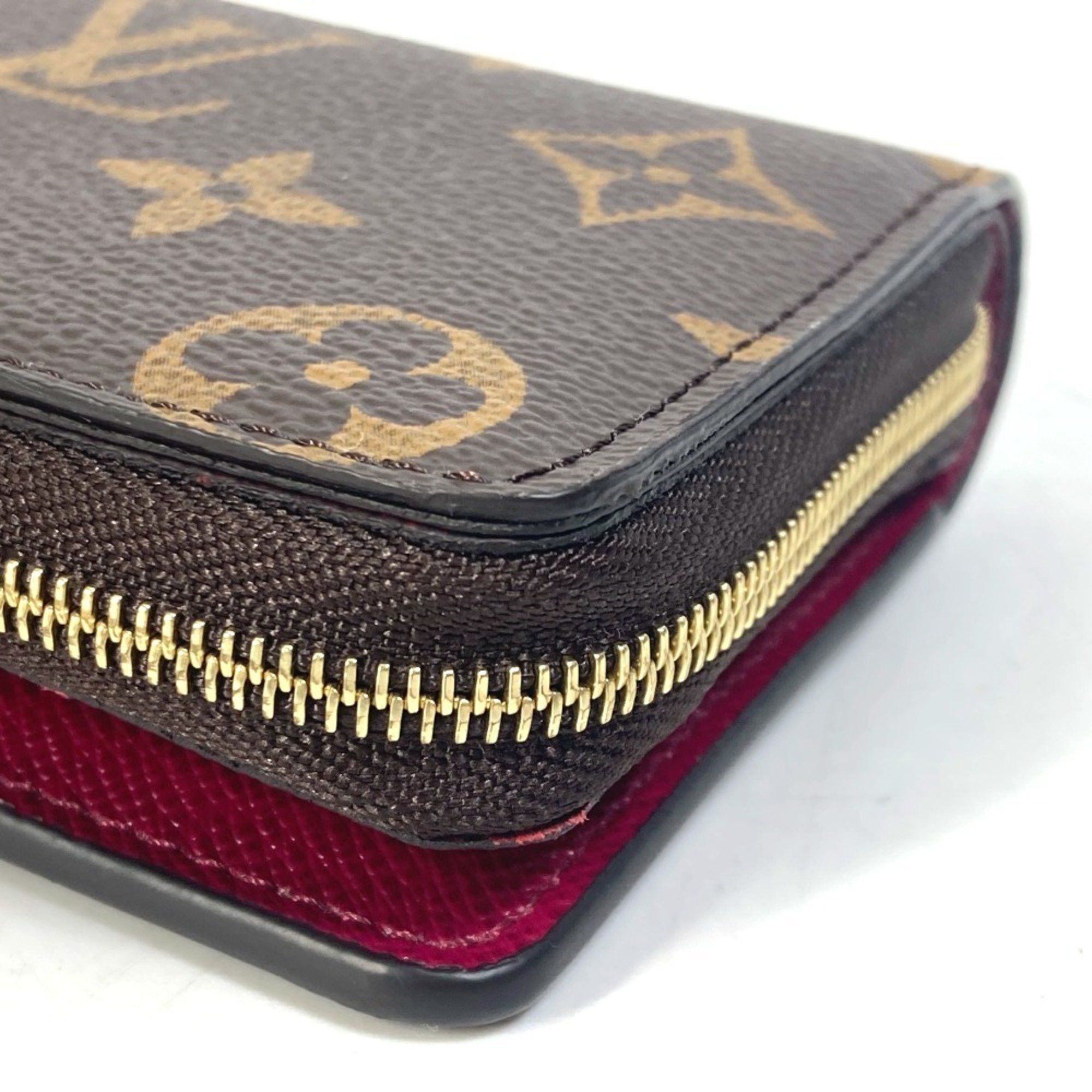 Louis Vuitton LOUIS VUITTON M82377 Monogram Portefeuille Lou Bifold Wallet in Canvas, Women's, Fuchsia Brown Size ONE SIZE - 9 Thumbnail