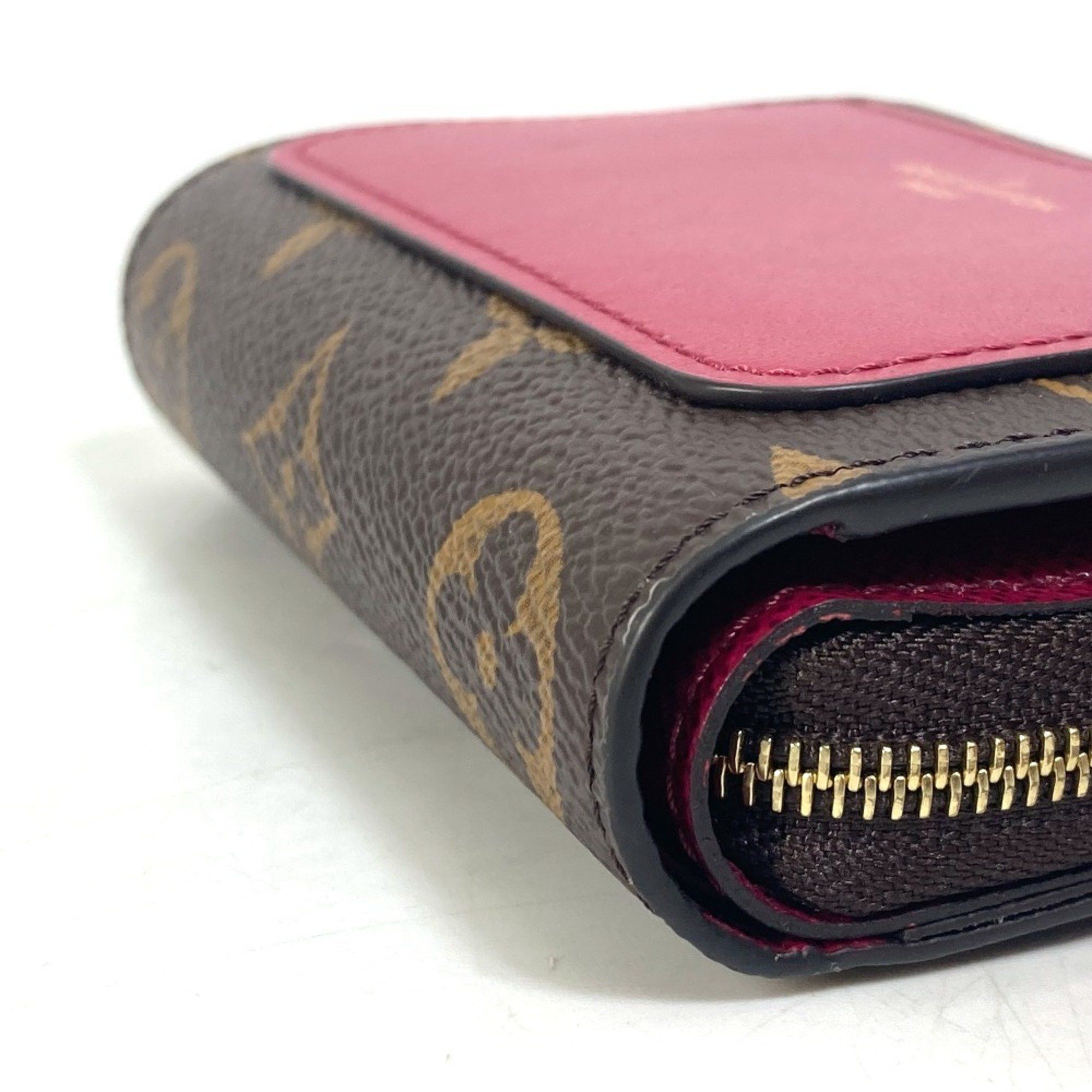 Louis Vuitton LOUIS VUITTON M82377 Monogram Portefeuille Lou Bifold Wallet in Canvas, Women's, Fuchsia Brown Size ONE SIZE - 5 Thumbnail