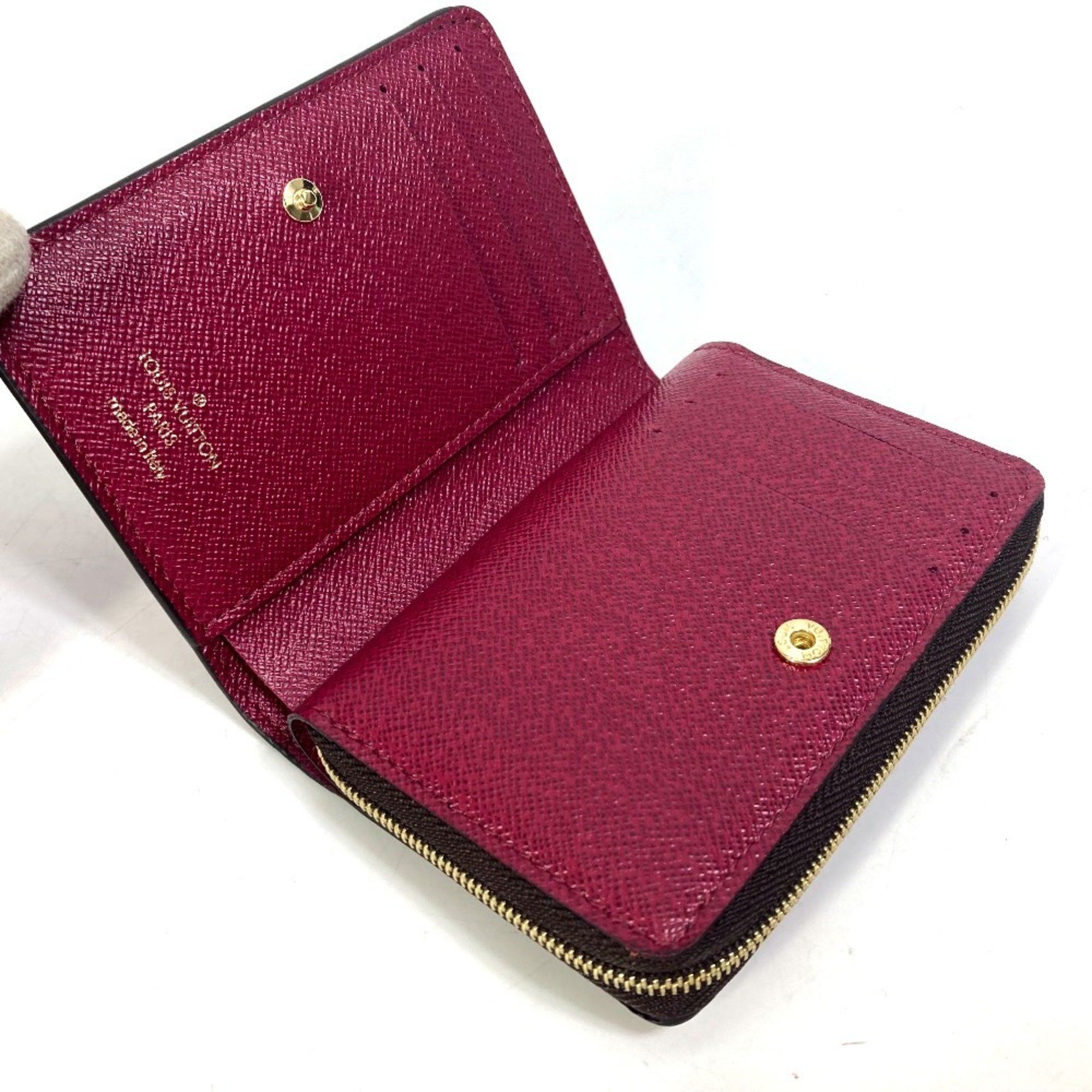 Louis Vuitton LOUIS VUITTON M82377 Monogram Portefeuille Lou Bifold Wallet in Canvas, Women's, Fuchsia Brown Size ONE SIZE - 12 Thumbnail