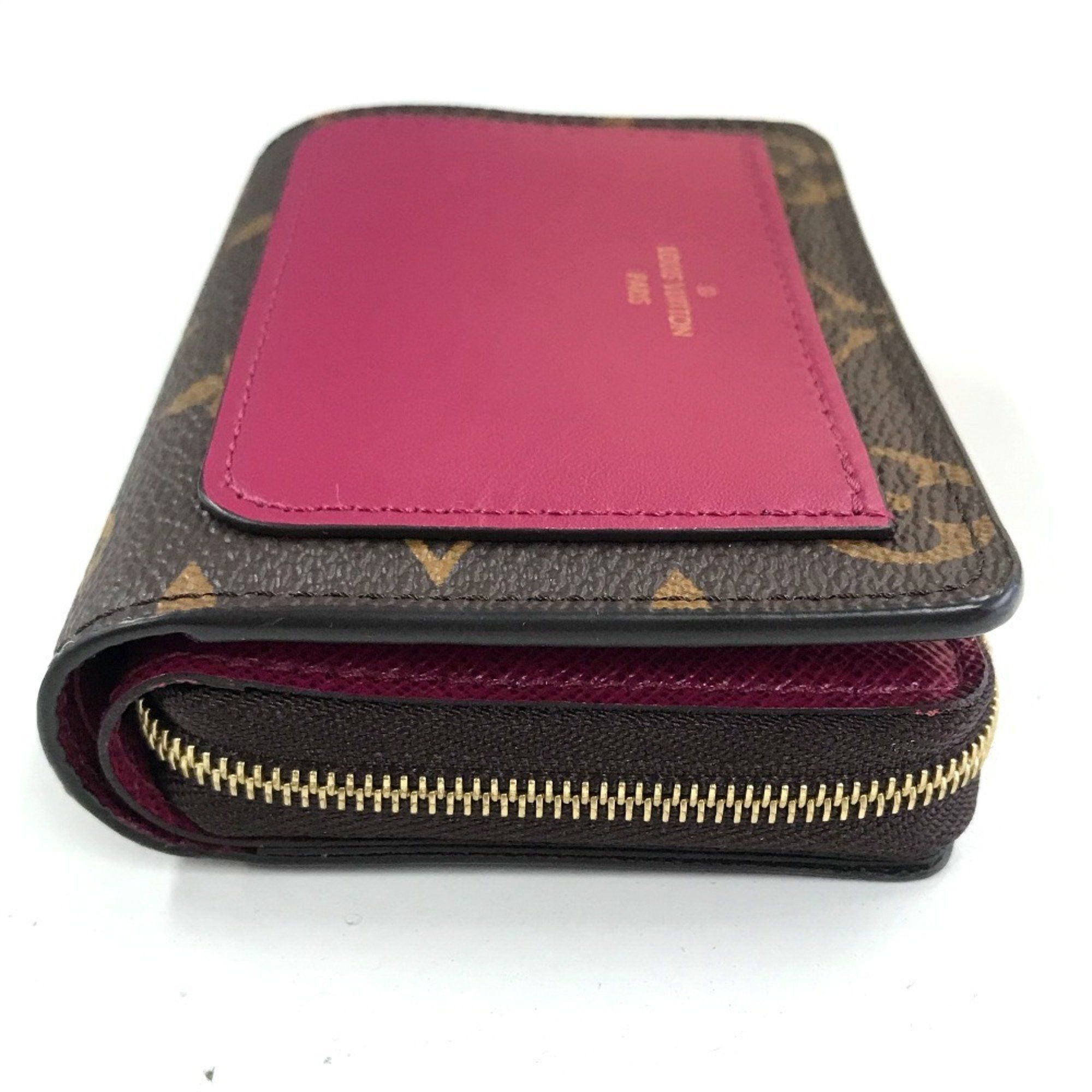Louis Vuitton LOUIS VUITTON M82377 Monogram Portefeuille Lou Bifold Wallet in Canvas, Women's, Fuchsia Brown Size ONE SIZE - 4 Thumbnail