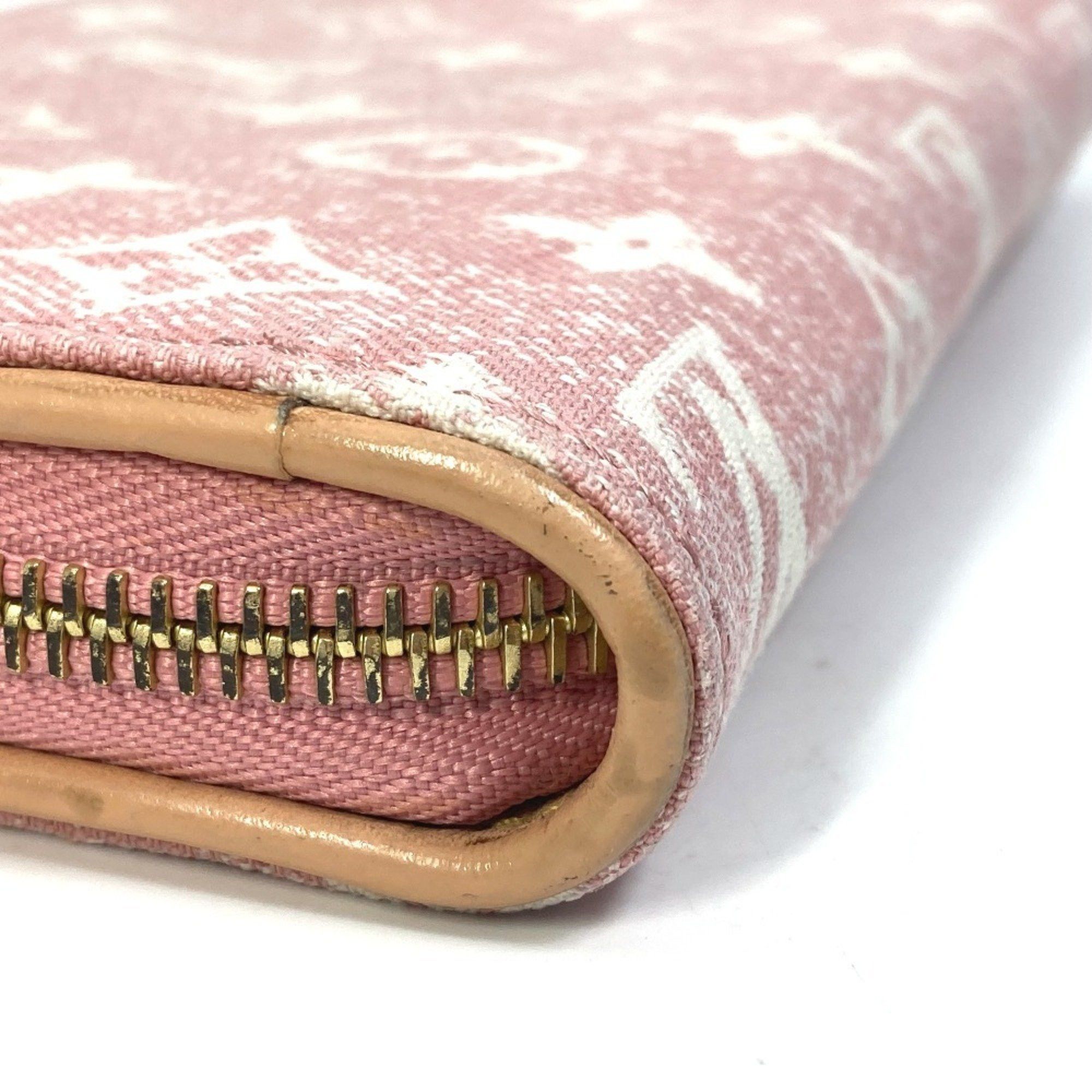 Louis Vuitton LOUIS VUITTON M81182 Monogram Denim Zippy Wallet, Women's, Pink Size ONE SIZE - 6 Thumbnail