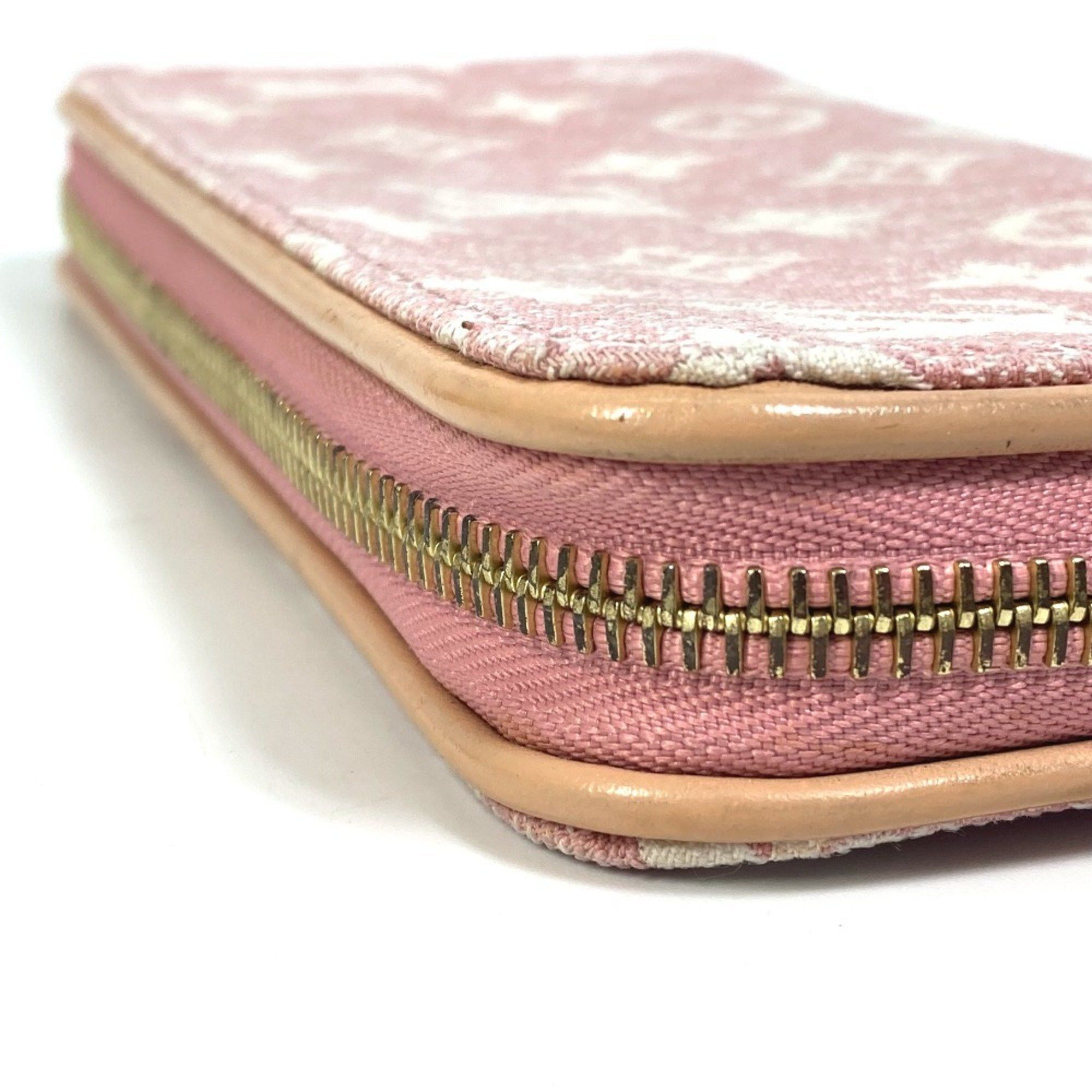 Louis Vuitton LOUIS VUITTON M81182 Monogram Denim Zippy Wallet, Women's, Pink Size ONE SIZE - 4 Thumbnail