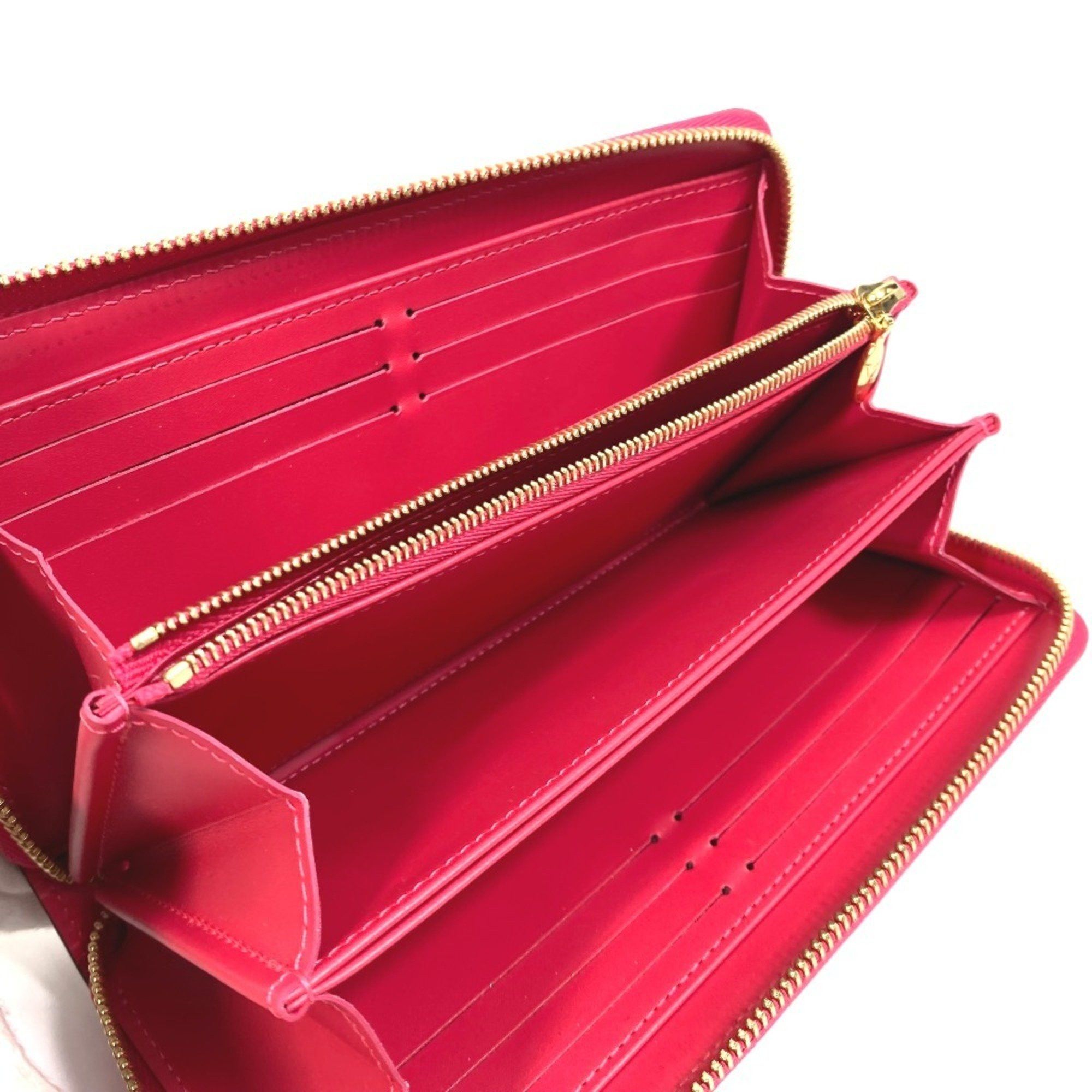 Louis Vuitton LOUIS VUITTON M81154 Monogram Vernis Zippy Wallet, 2022 Valentine's Day Limited Edition Long Vernis, Women's, Fuchsia Neon Pink Size ONE SIZE - 10 Thumbnail