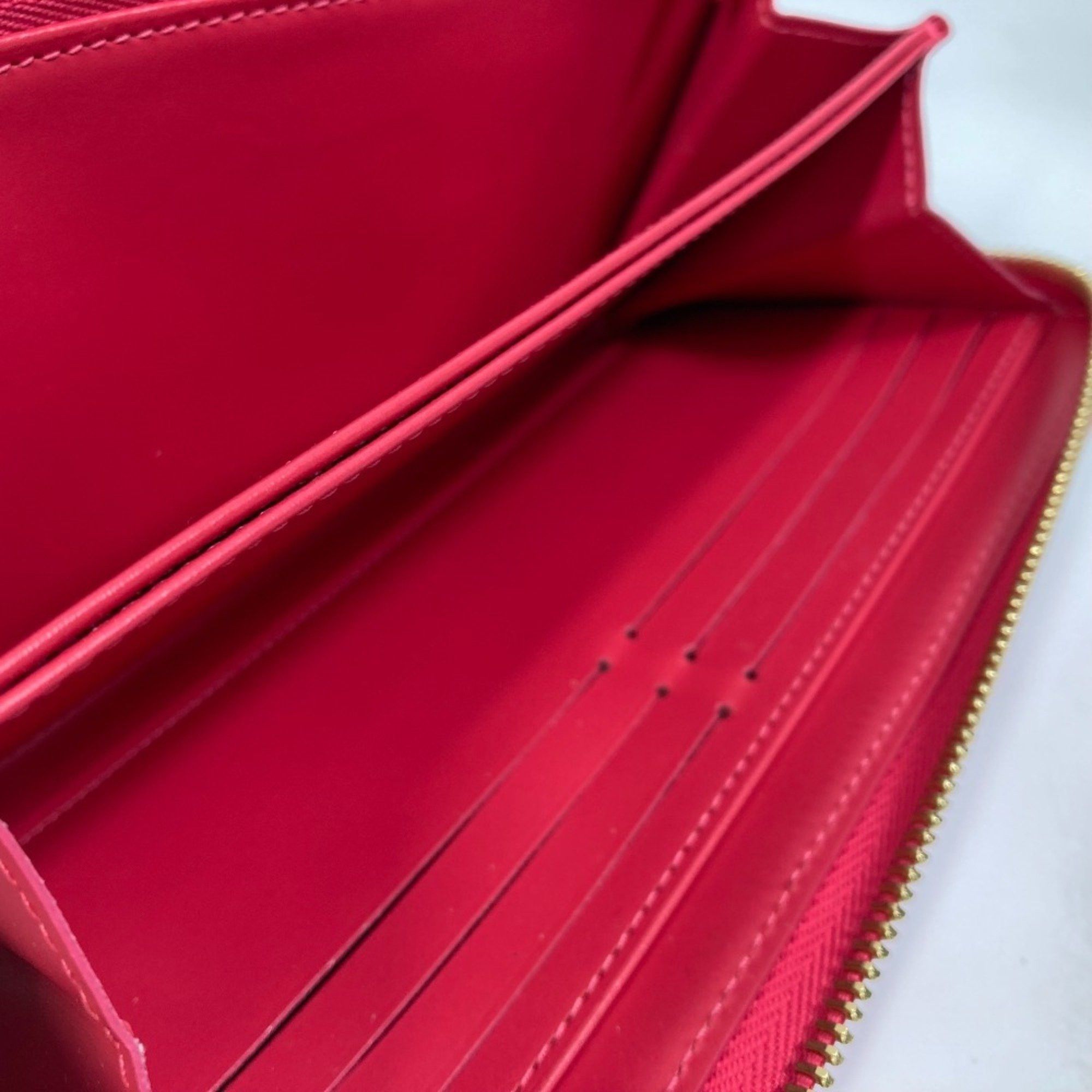 Louis Vuitton LOUIS VUITTON M81154 Monogram Vernis Zippy Wallet, 2022 Valentine's Day Limited Edition Long Vernis, Women's, Fuchsia Neon Pink Size ONE SIZE - 13 Thumbnail