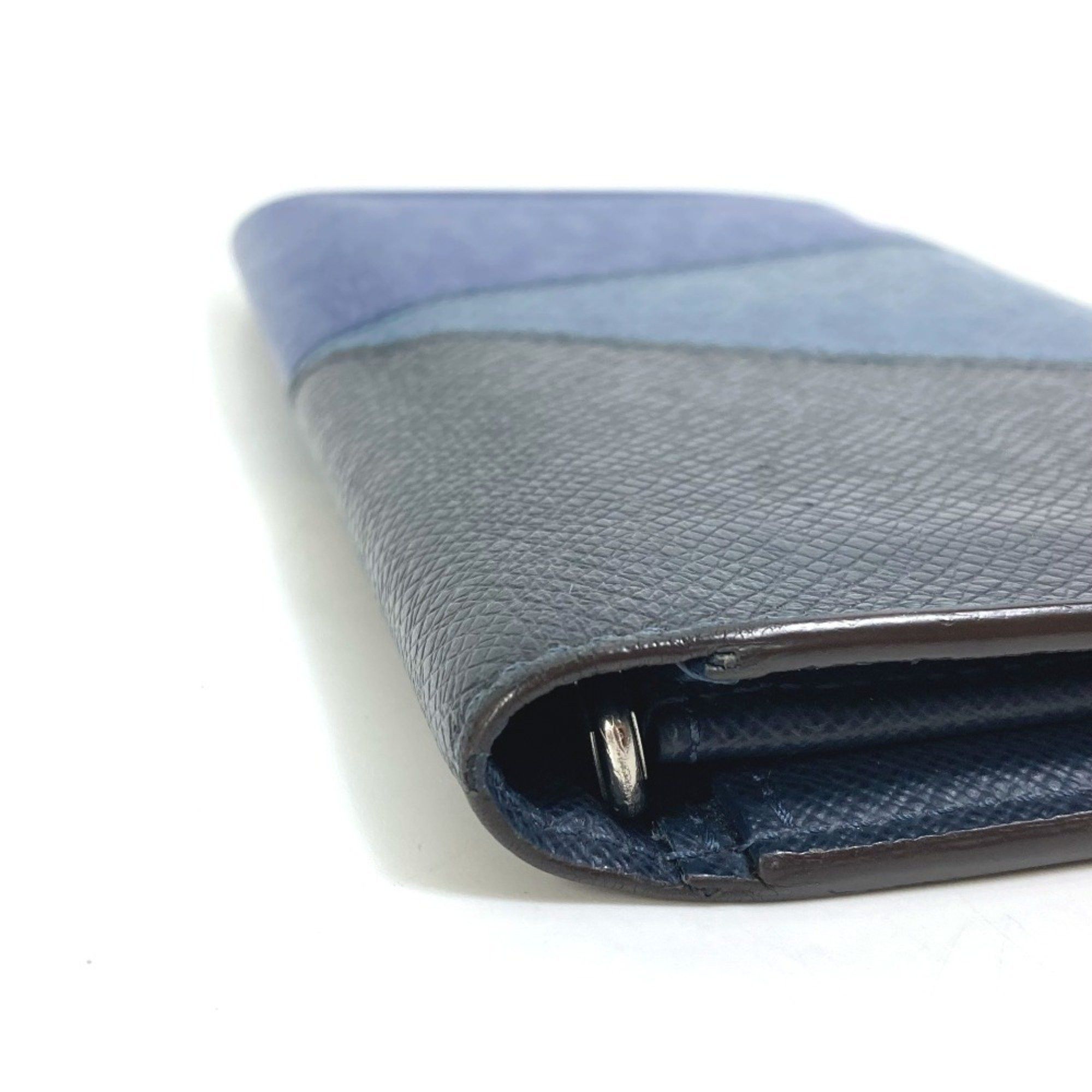 Louis Vuitton LOUIS VUITTON M30713 Taiga V Portefeuille Brazza NM Bifold Long Wallet in Leather, Men's Navy Size ONE SIZE - 6 Thumbnail