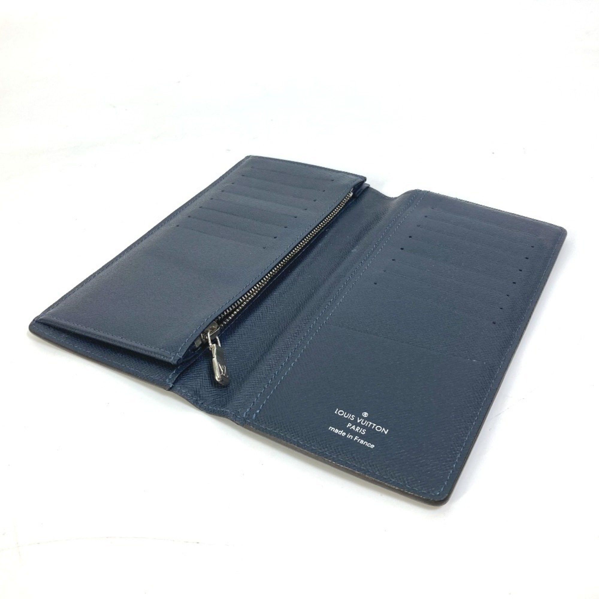 Louis Vuitton LOUIS VUITTON M30713 Taiga V Portefeuille Brazza NM Bifold Long Wallet in Leather, Men's Navy Size ONE SIZE - 10 Thumbnail