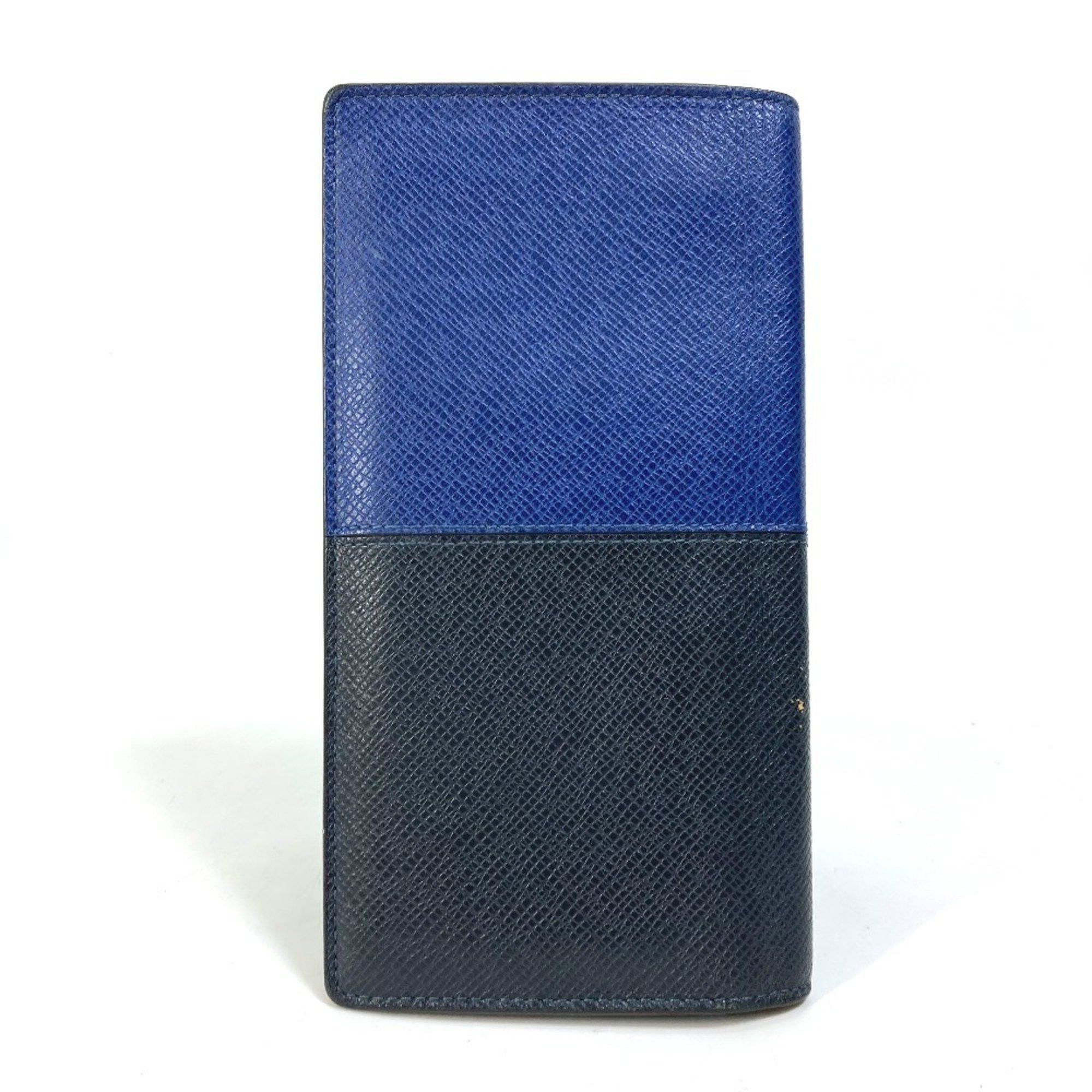 Louis Vuitton LOUIS VUITTON M30713 Taiga V Portefeuille Brazza NM Bifold Long Wallet in Leather, Men's Navy Size ONE SIZE - 2 Thumbnail