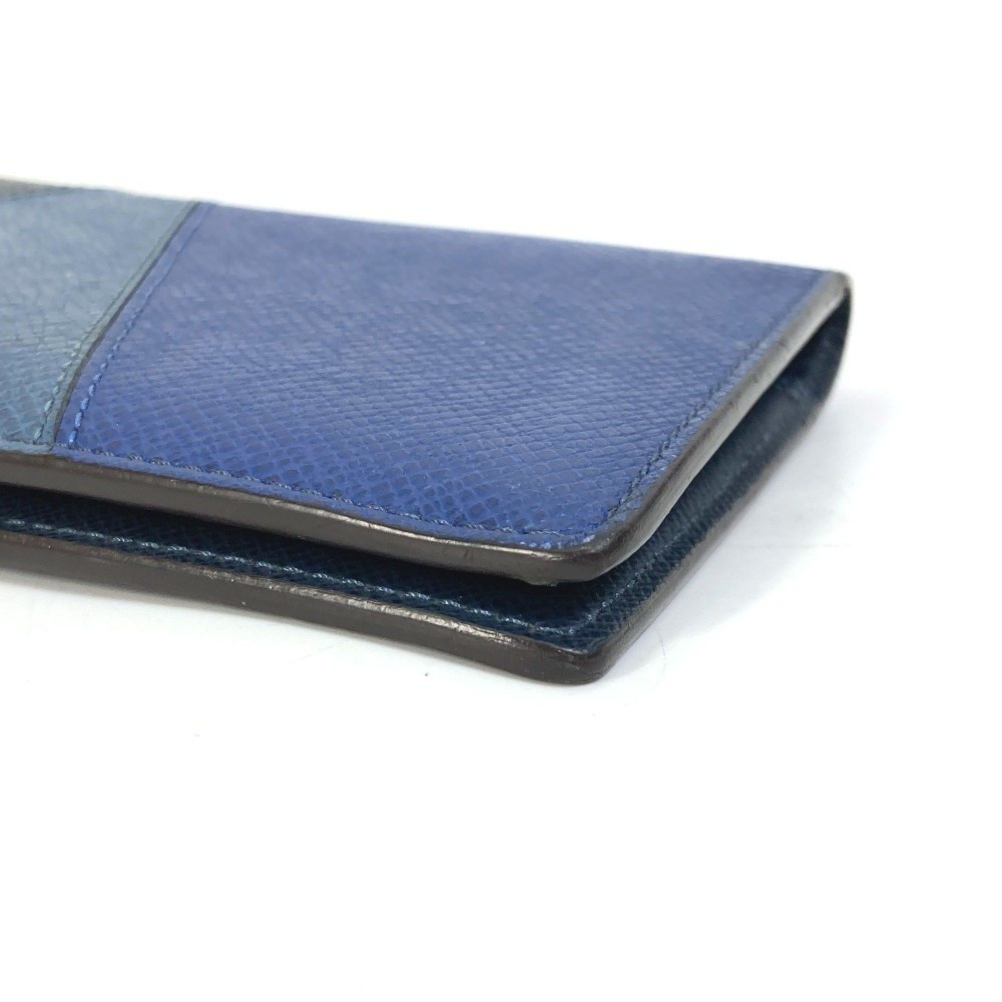 Louis Vuitton LOUIS VUITTON M30713 Taiga V Portefeuille Brazza NM Bifold Long Wallet in Leather, Men's Navy Size ONE SIZE - 7 Thumbnail
