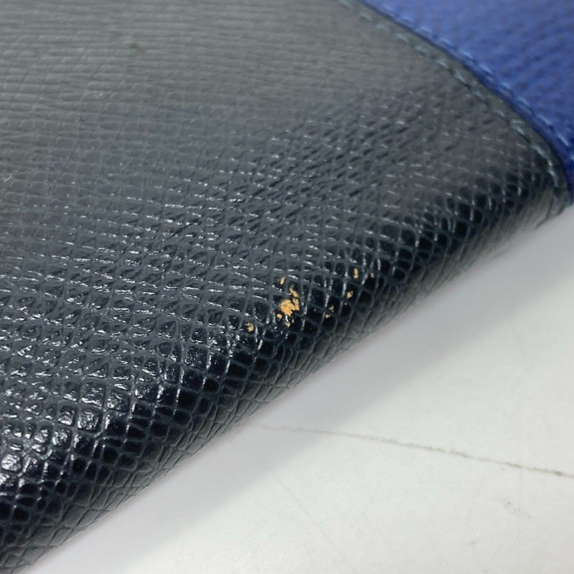 Louis Vuitton LOUIS VUITTON M30713 Taiga V Portefeuille Brazza NM Bifold Long Wallet in Leather, Men's Navy Size ONE SIZE - 9 Thumbnail