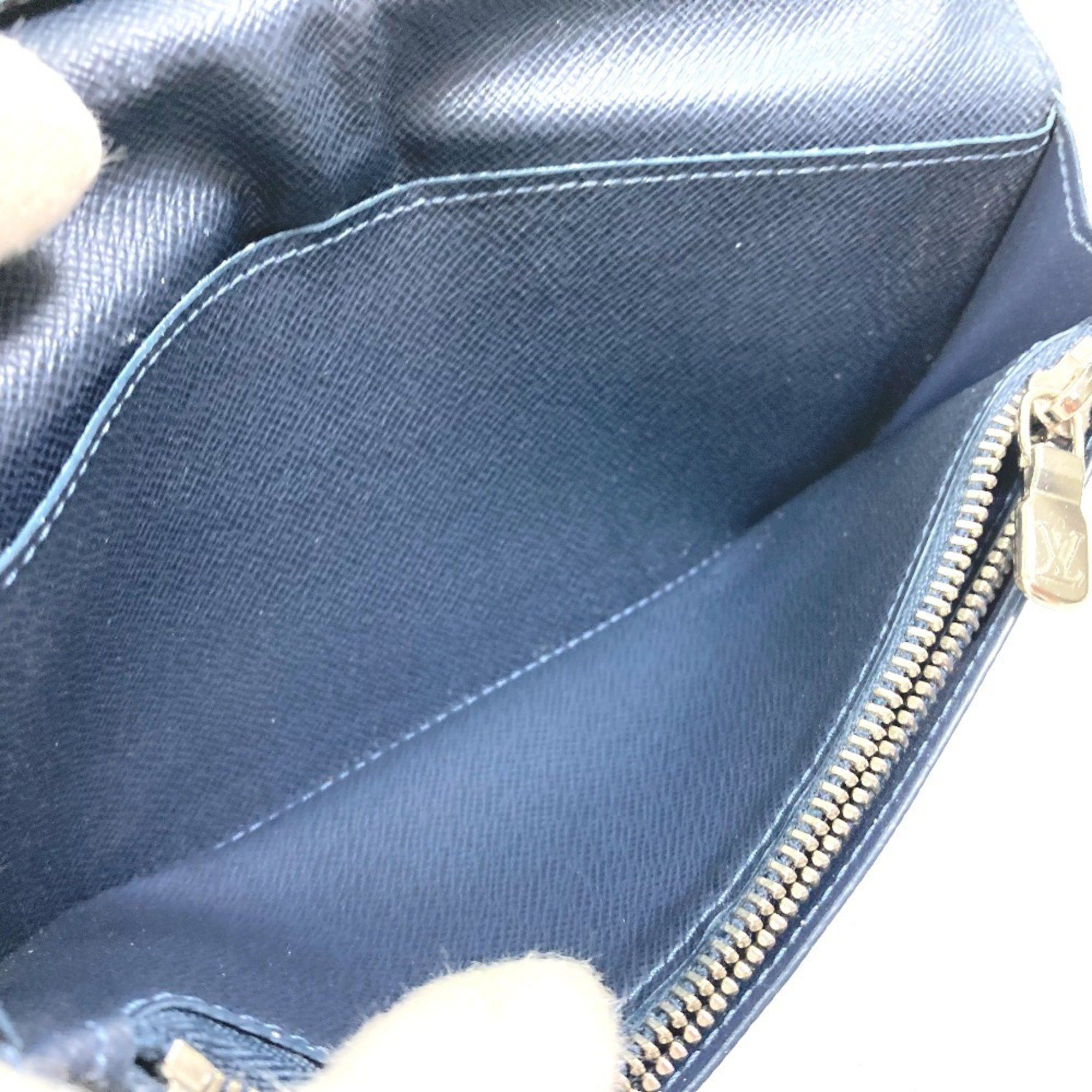 Louis Vuitton LOUIS VUITTON M30713 Taiga V Portefeuille Brazza NM Bifold Long Wallet in Leather, Men's Navy Size ONE SIZE - 14 Thumbnail
