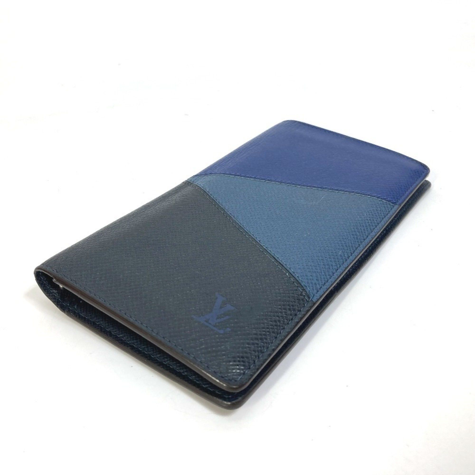 Louis Vuitton LOUIS VUITTON M30713 Taiga V Portefeuille Brazza NM Bifold Long Wallet in Leather, Men's Navy Size ONE SIZE - 3 Thumbnail