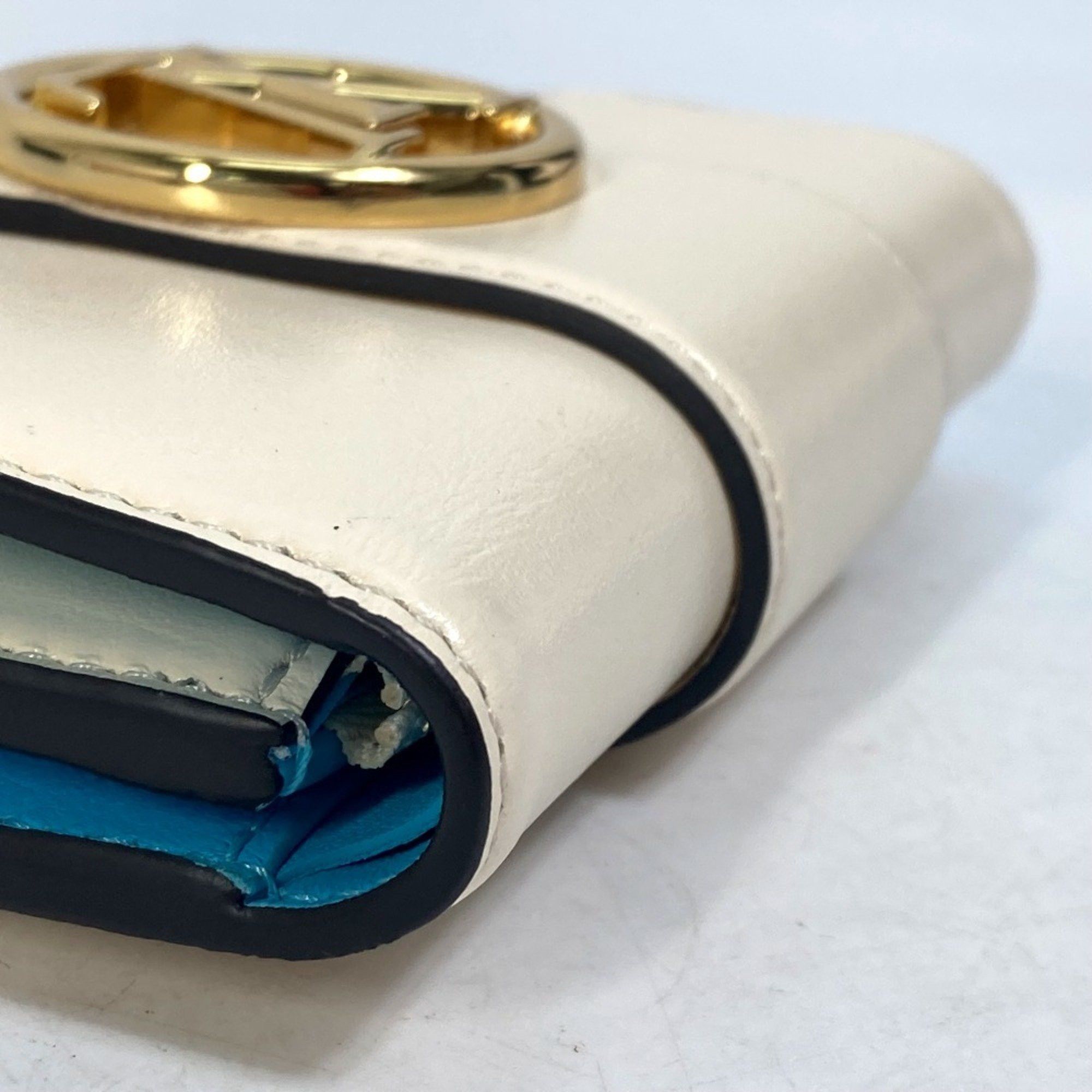 Louis Vuitton LOUIS VUITTON M69176 LV Pont Neuf Compact Tri-fold Wallet, Leather, Women's, Creme White Size ONE SIZE - 4 Thumbnail
