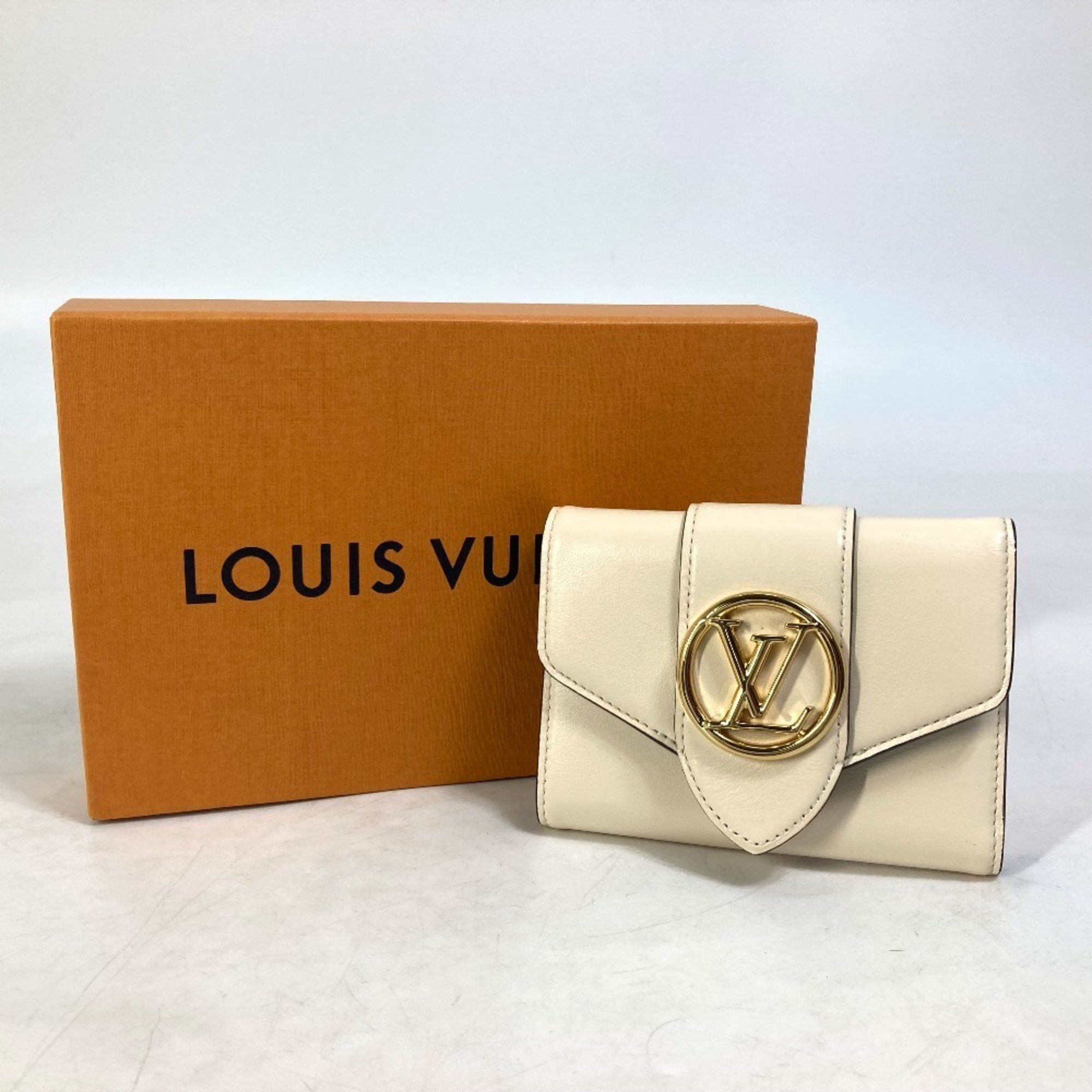 Louis Vuitton LOUIS VUITTON M69176 LV Pont Neuf Compact Tri-fold Wallet, Leather, Women's, Creme White Size ONE SIZE - 16 Thumbnail