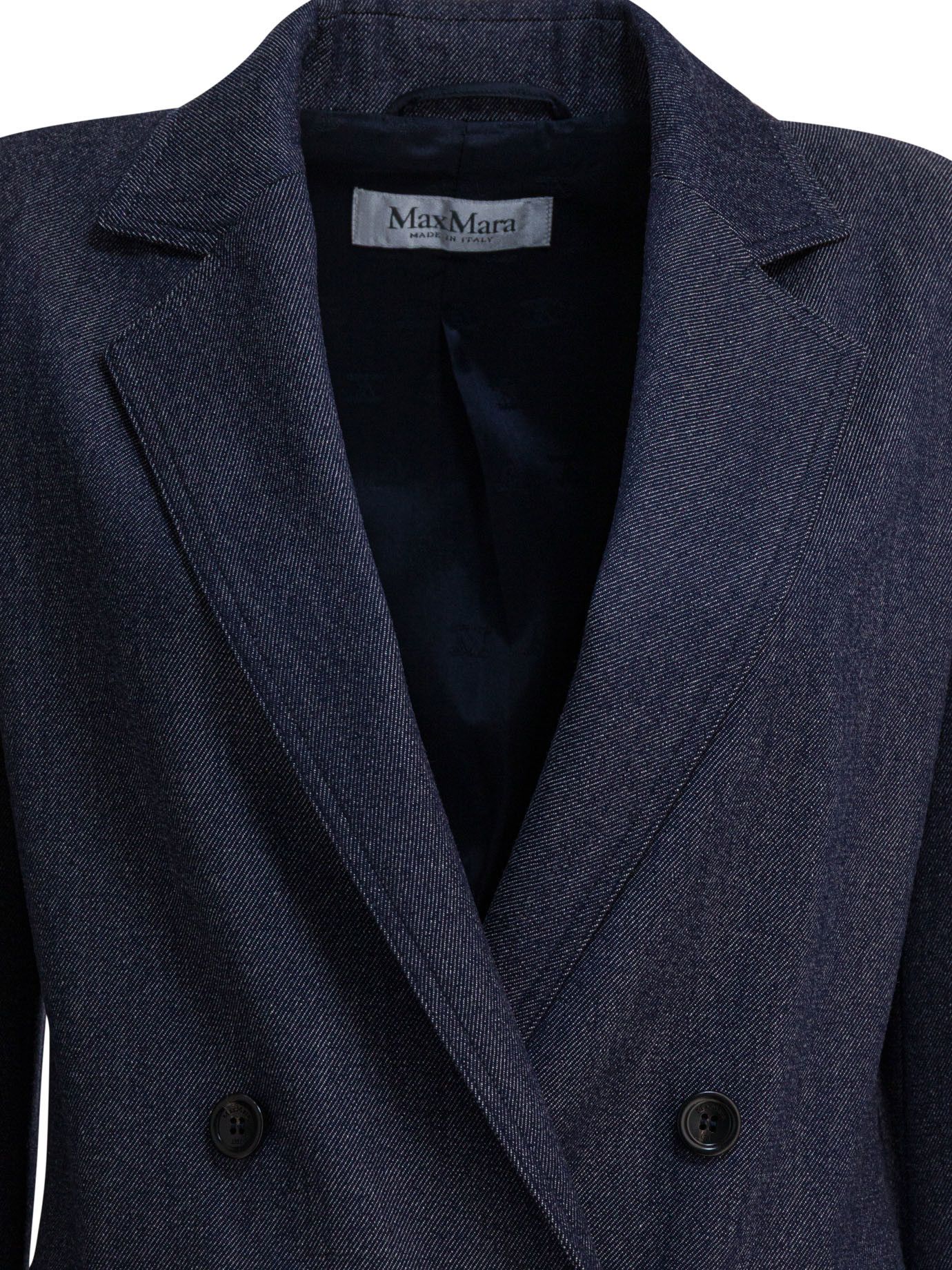 Max Mara Denim-Effect Double-Breasted Blazer Size M / US 6-8 / IT 42-44 - 3 Thumbnail