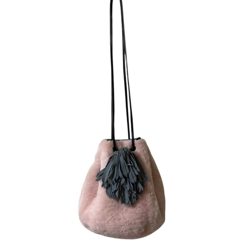 Other Other LUDLOW Fur Tassel Drawstring Shoulder Bag Natural Material Shoulder Bag DUTY FREE for USA Size ONE SIZE - 2 Thumbnail