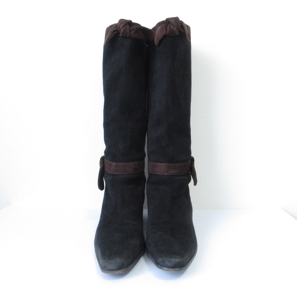 Prada Prada Prada Ribbon Suede Long Boots Suede Shoes DUTY FREE for USA Size ONE SIZE - 3 Thumbnail