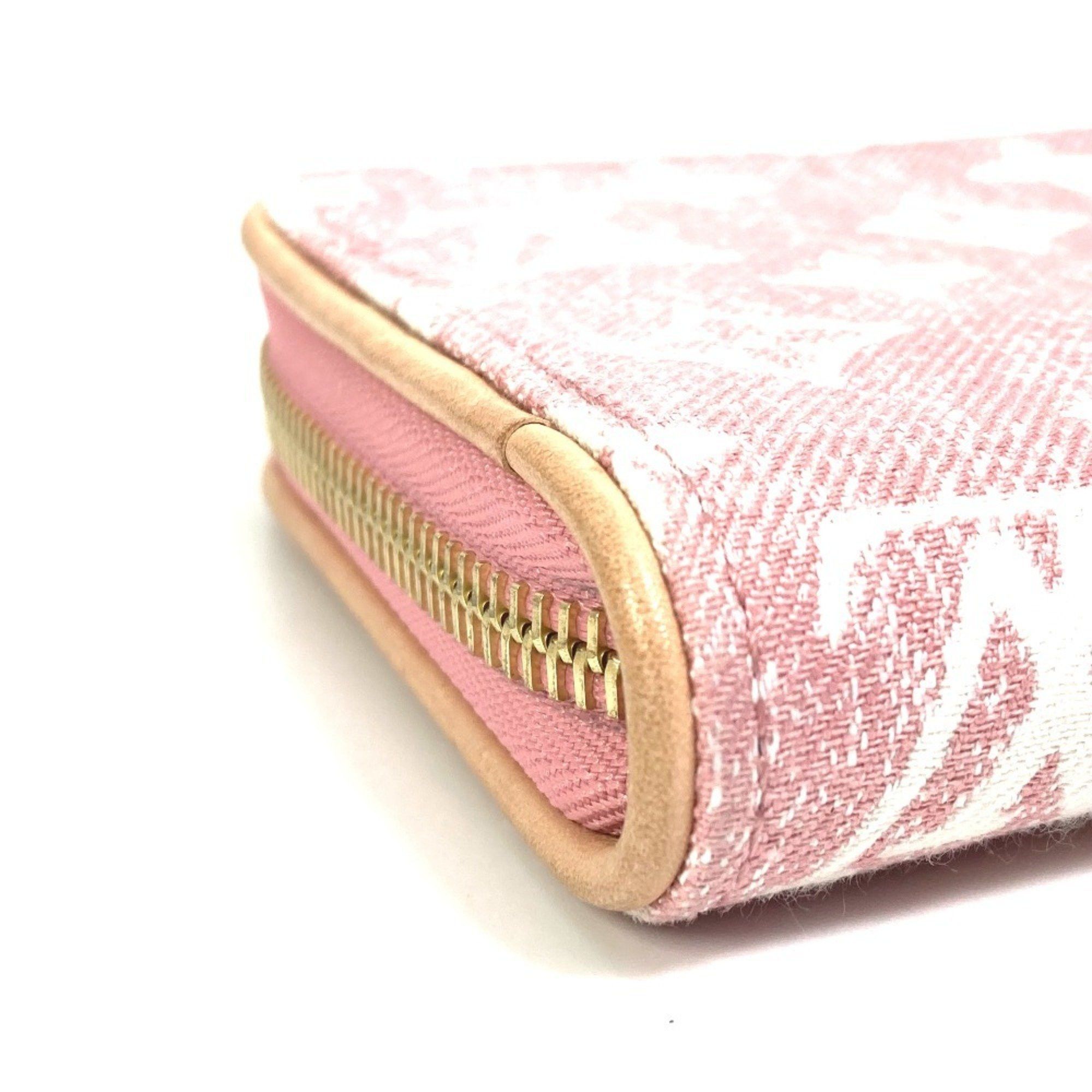 Louis Vuitton LOUIS VUITTON M81182 Monogram Denim Zippy Wallet, Round Zipper Long Denim, Women's, Pink Size ONE SIZE - 11 Thumbnail