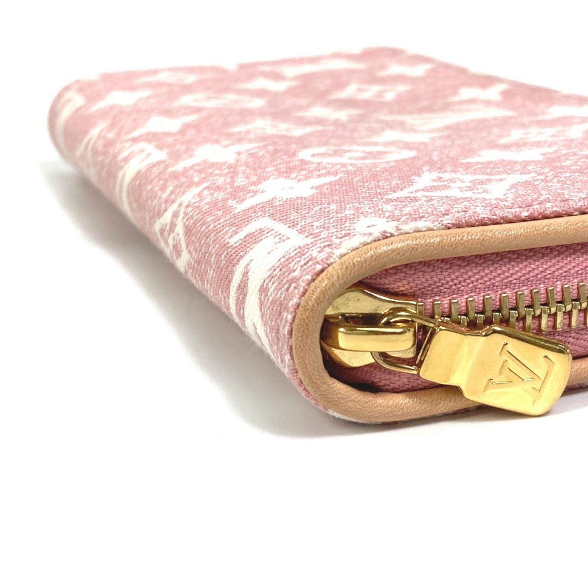 Louis Vuitton LOUIS VUITTON M81182 Monogram Denim Zippy Wallet, Round Zipper Long Denim, Women's, Pink Size ONE SIZE - 10 Thumbnail