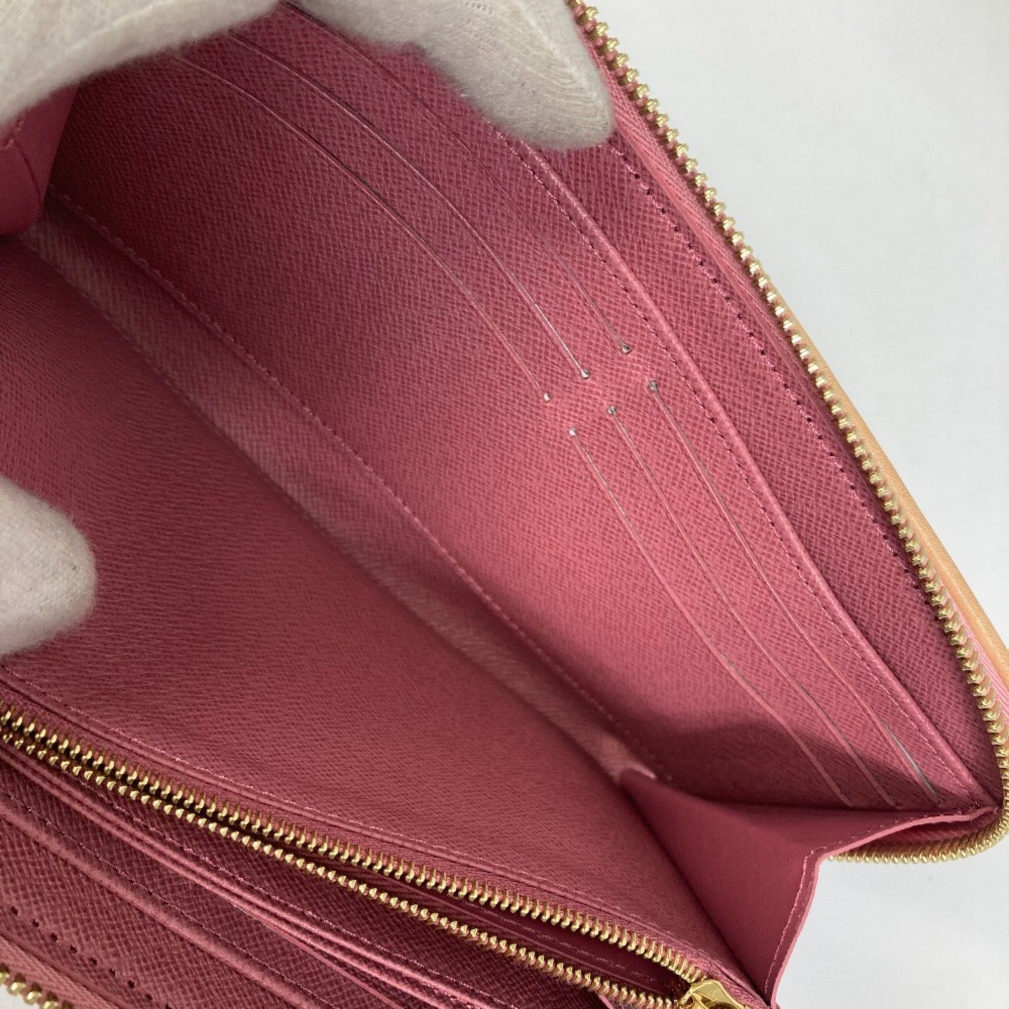Louis Vuitton LOUIS VUITTON M81182 Monogram Denim Zippy Wallet, Round Zipper Long Denim, Women's, Pink Size ONE SIZE - 9 Thumbnail