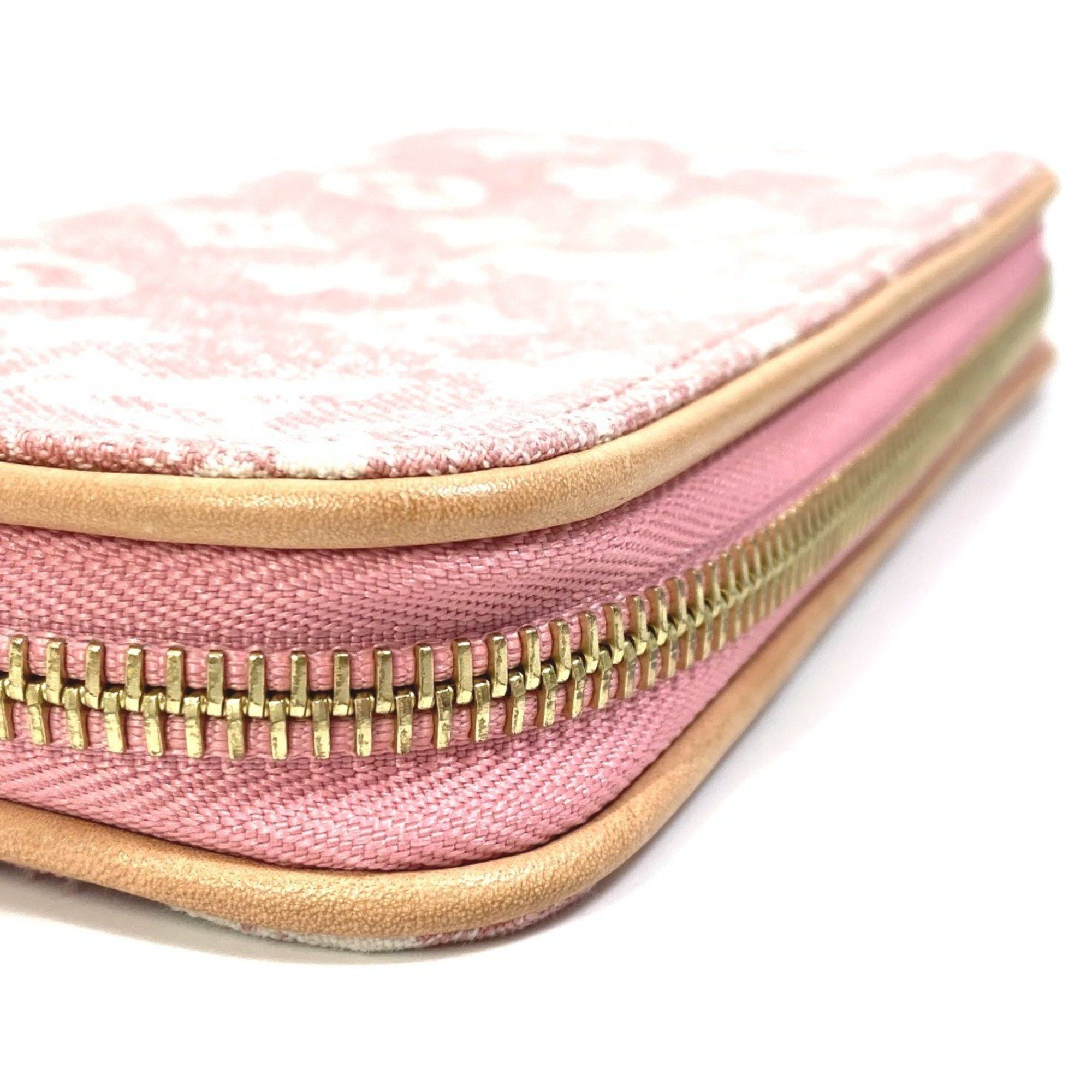 Louis Vuitton LOUIS VUITTON M81182 Monogram Denim Zippy Wallet, Round Zipper Long Denim, Women's, Pink Size ONE SIZE - 12 Thumbnail