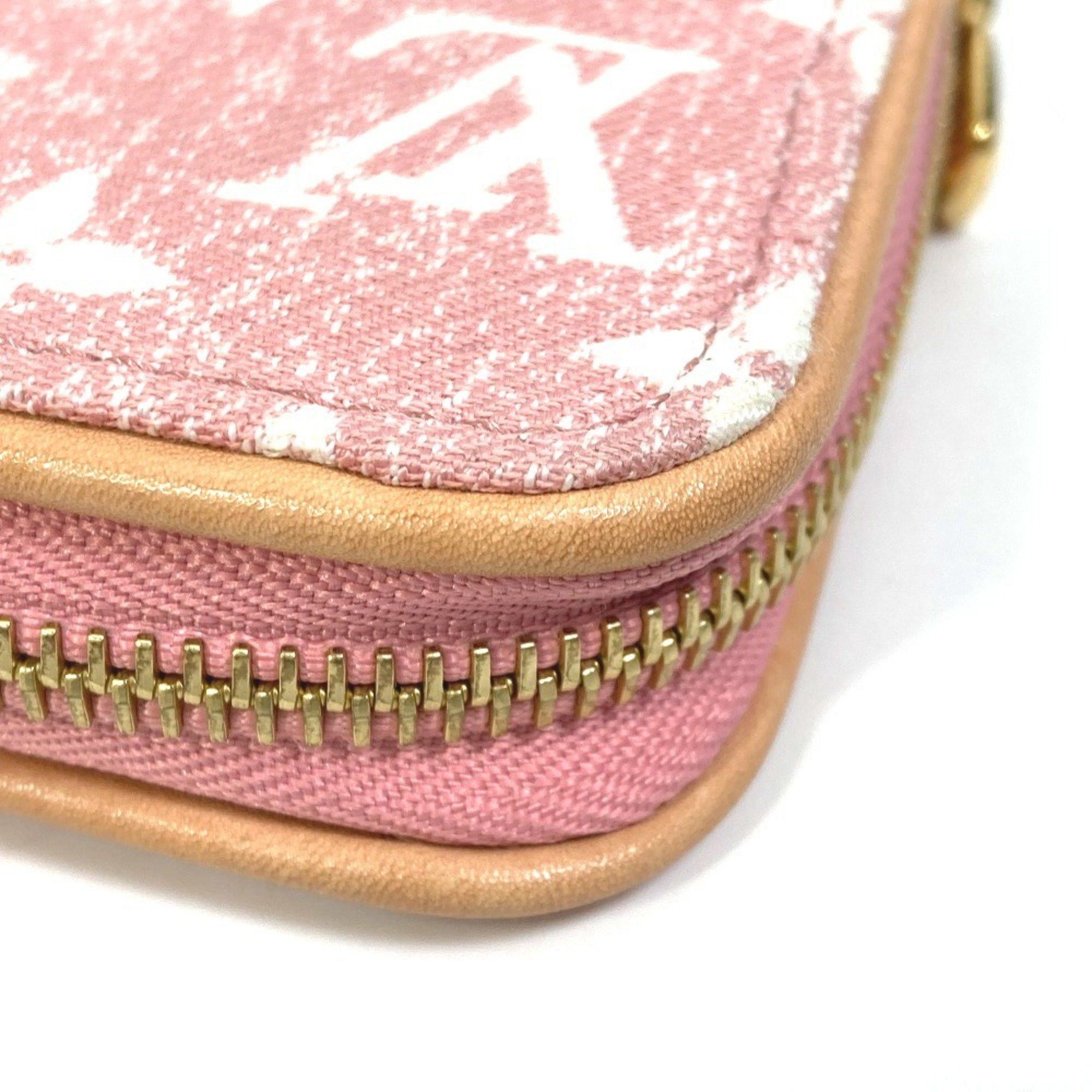 Louis Vuitton LOUIS VUITTON M81182 Monogram Denim Zippy Wallet, Round Zipper Long Denim, Women's, Pink Size ONE SIZE - 13 Thumbnail