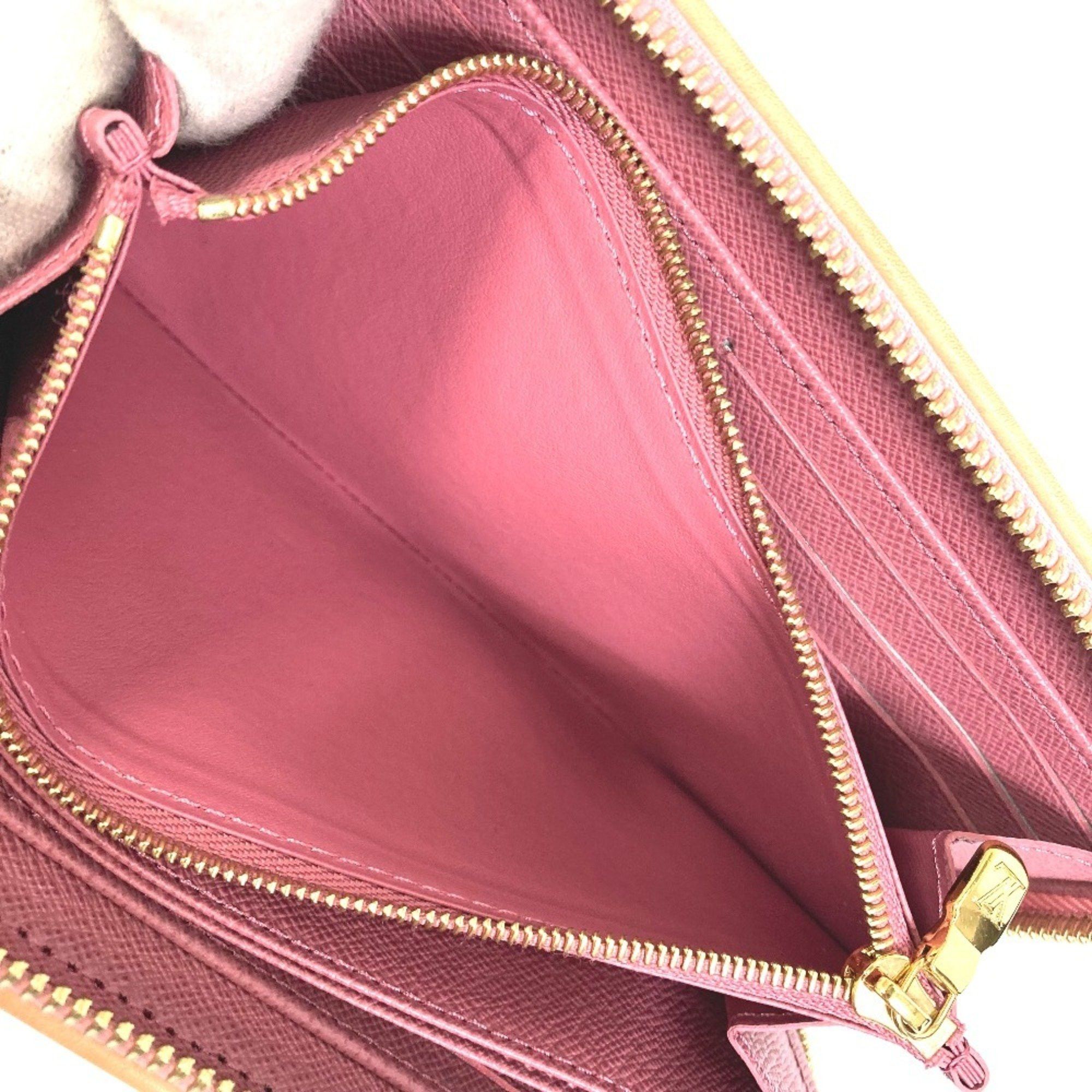 Louis Vuitton LOUIS VUITTON M81182 Monogram Denim Zippy Wallet, Round Zipper Long Denim, Women's, Pink Size ONE SIZE - 5 Thumbnail