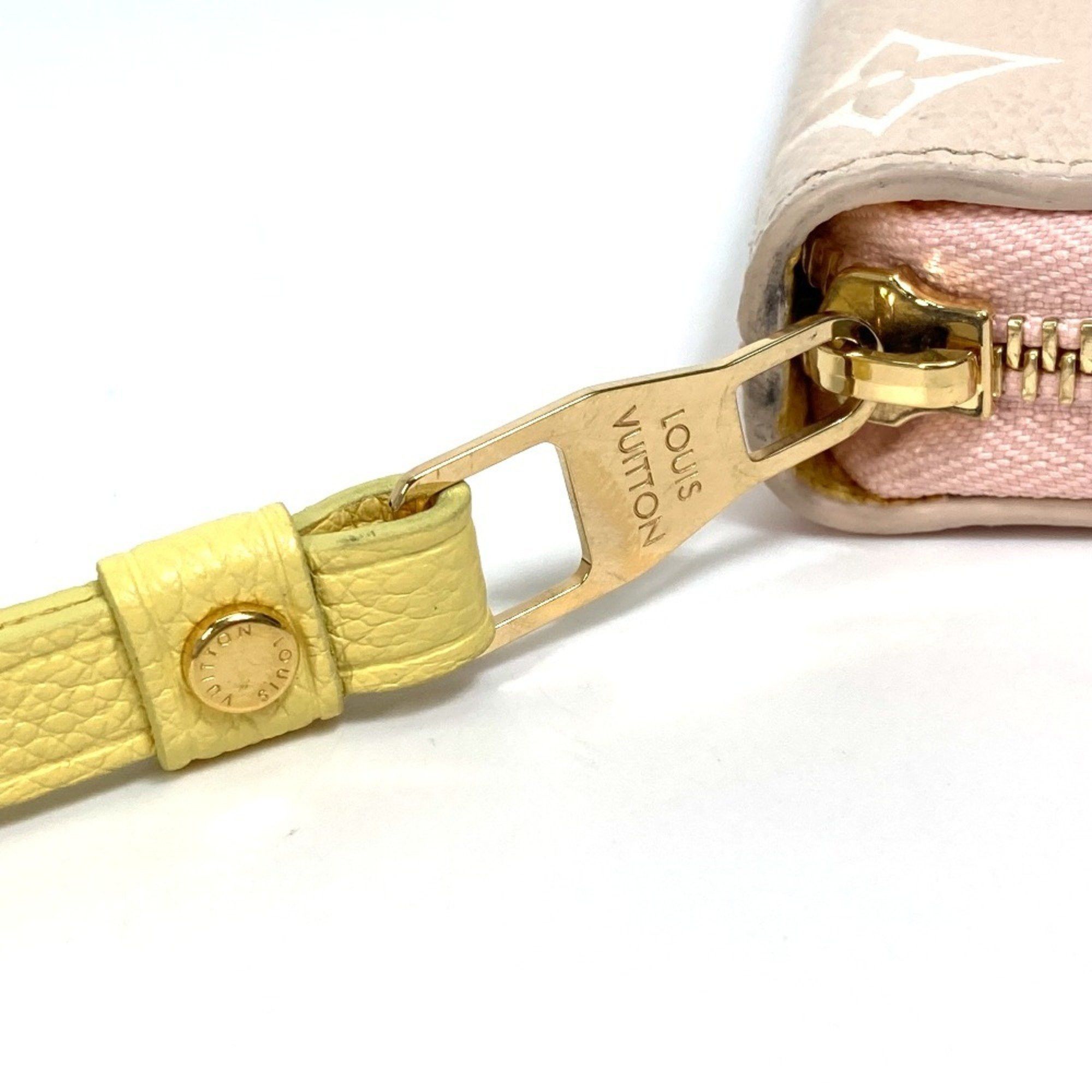 Louis Vuitton LOUIS VUITTON M81279 Monogram Empreinte Zippy Wallet, Round Zipper Long Leather, Women's, Pink x Beige Yellow Size ONE SIZE - 9 Thumbnail