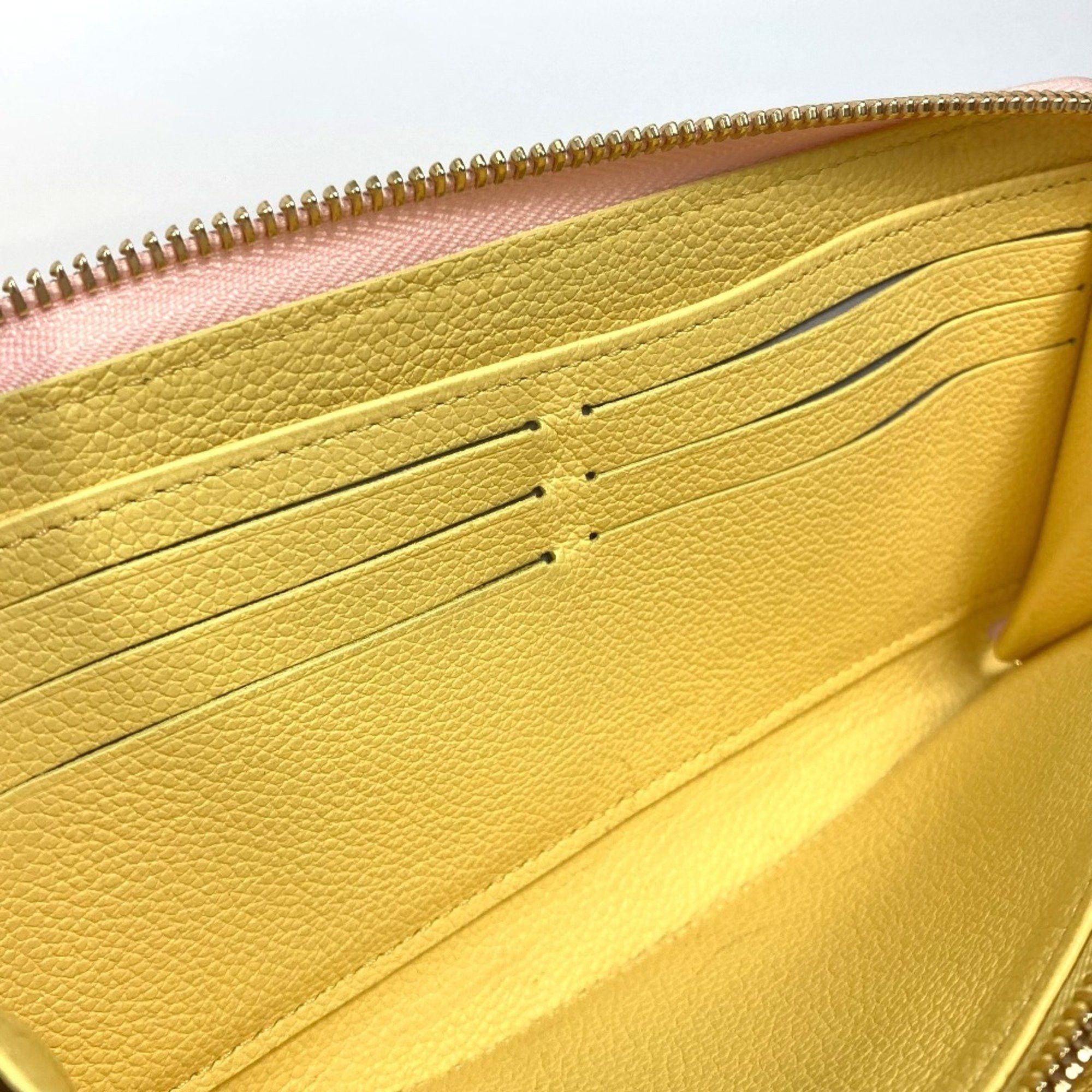 Louis Vuitton LOUIS VUITTON M81279 Monogram Empreinte Zippy Wallet, Round Zipper Long Leather, Women's, Pink x Beige Yellow Size ONE SIZE - 12 Thumbnail