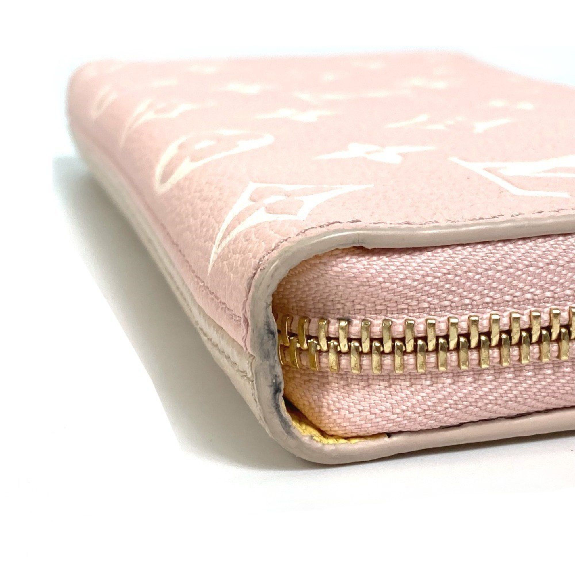 Louis Vuitton LOUIS VUITTON M81279 Monogram Empreinte Zippy Wallet, Round Zipper Long Leather, Women's, Pink x Beige Yellow Size ONE SIZE - 7 Thumbnail