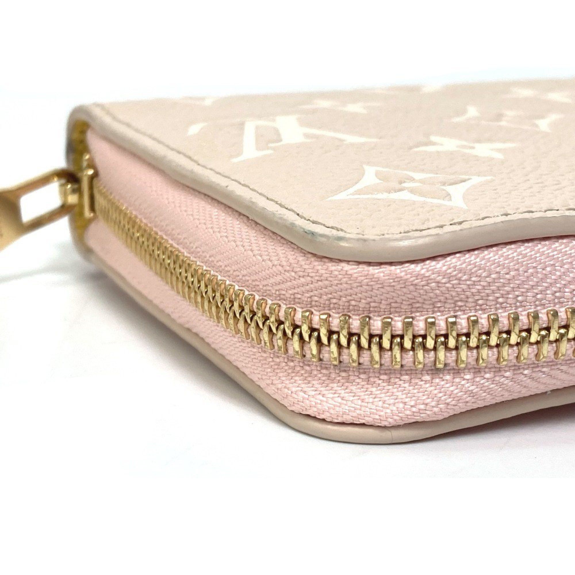 Louis Vuitton LOUIS VUITTON M81279 Monogram Empreinte Zippy Wallet, Round Zipper Long Leather, Women's, Pink x Beige Yellow Size ONE SIZE - 8 Thumbnail