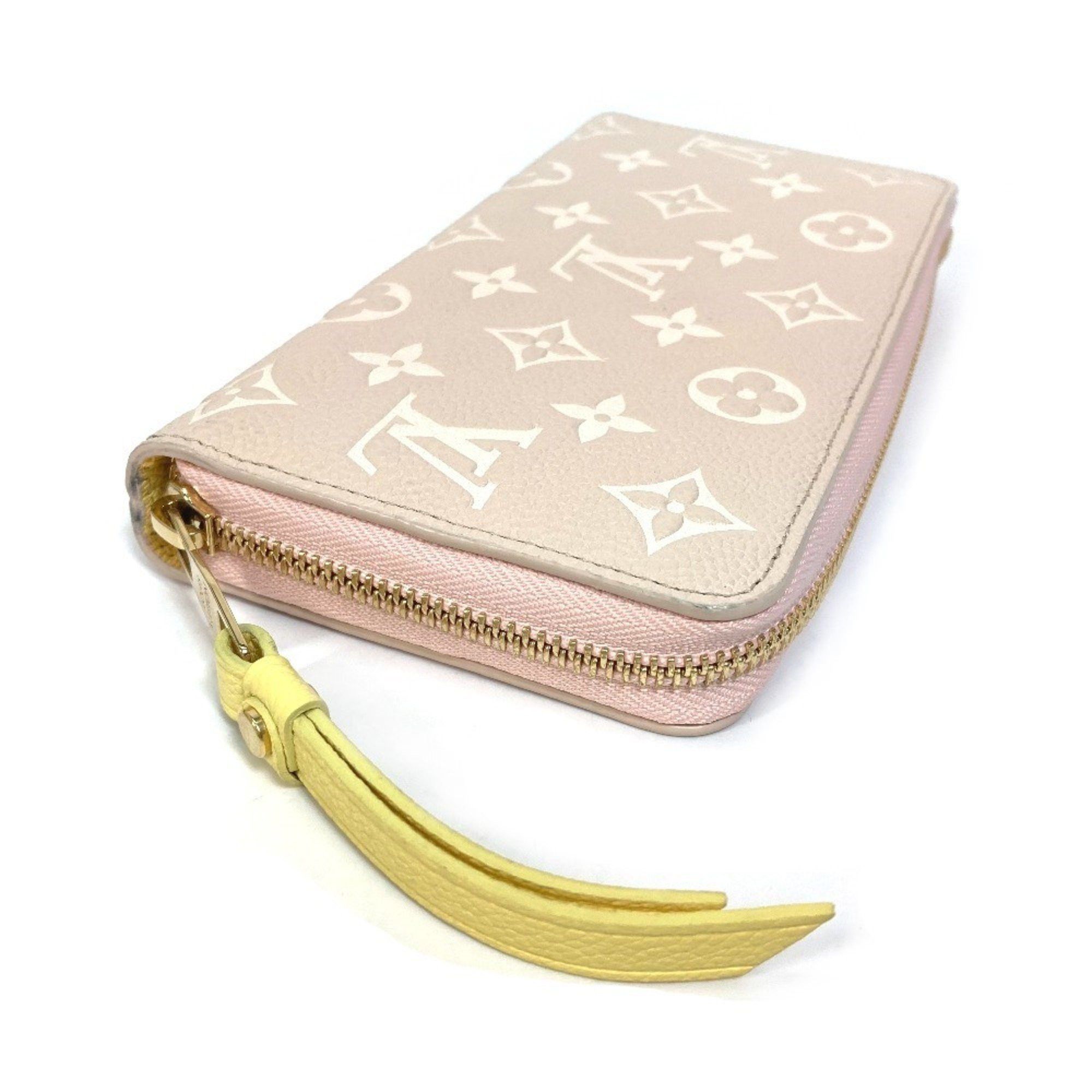 Louis Vuitton LOUIS VUITTON M81279 Monogram Empreinte Zippy Wallet, Round Zipper Long Leather, Women's, Pink x Beige Yellow Size ONE SIZE - 3 Thumbnail