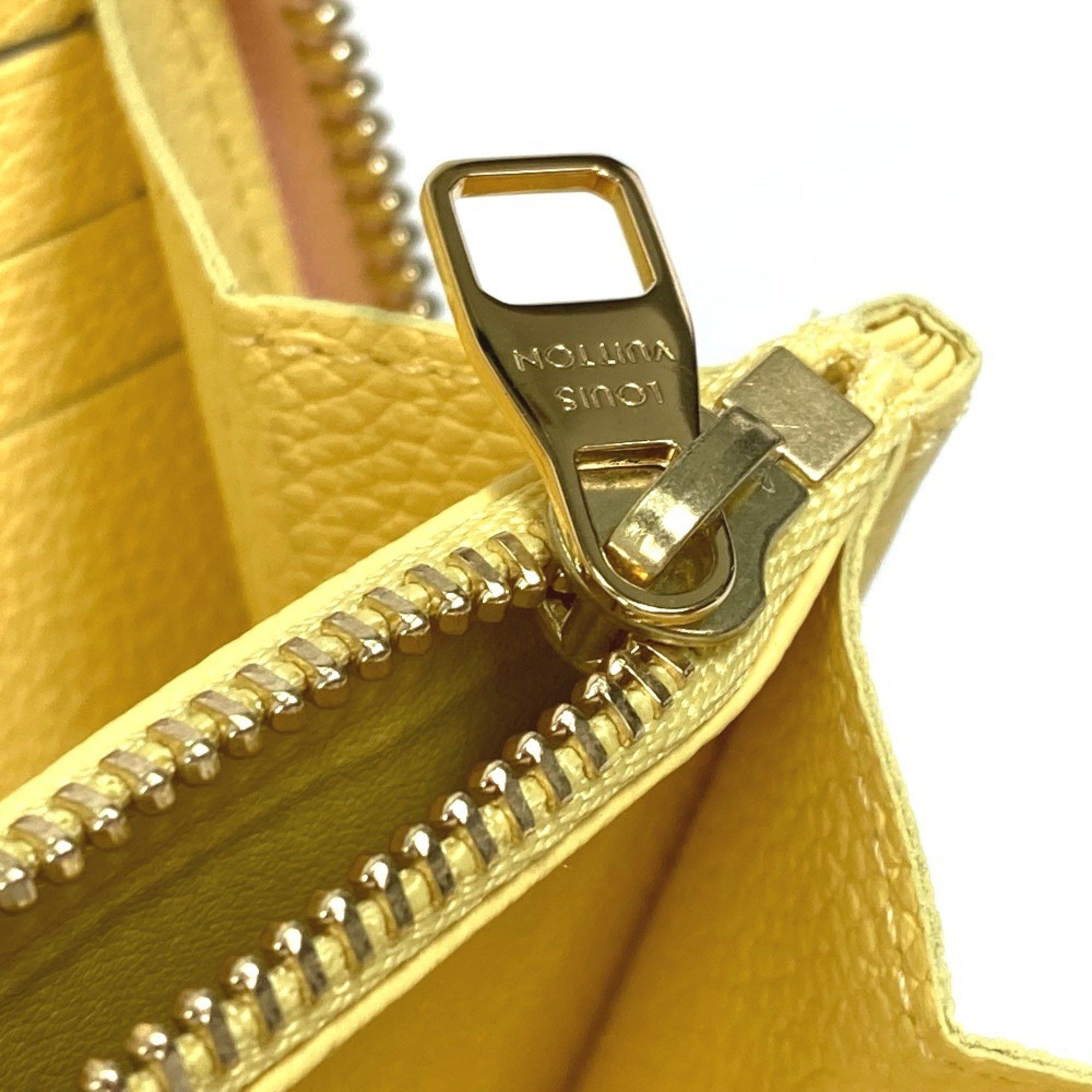 Louis Vuitton LOUIS VUITTON M81279 Monogram Empreinte Zippy Wallet, Round Zipper Long Leather, Women's, Pink x Beige Yellow Size ONE SIZE - 14 Thumbnail