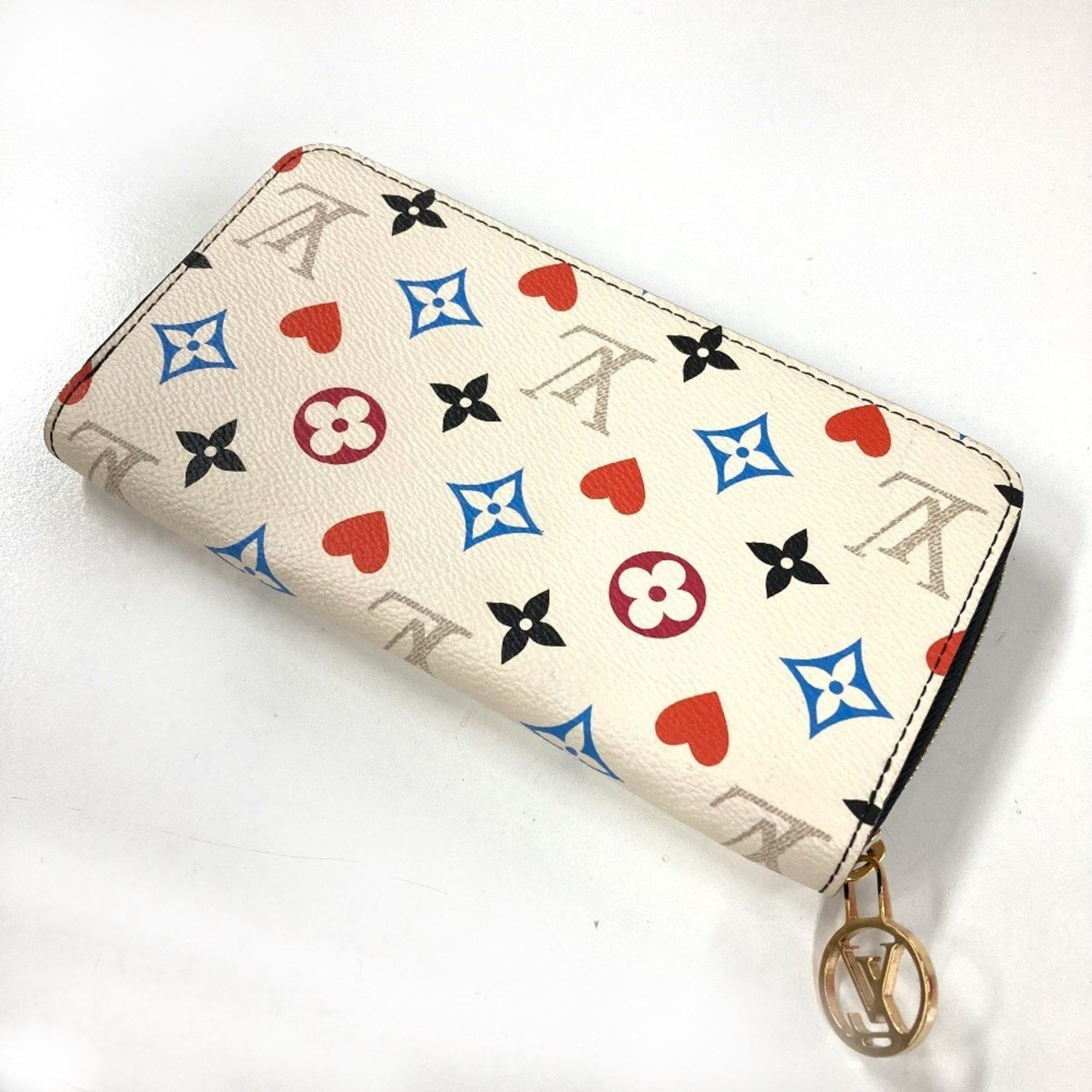 Louis Vuitton LOUIS VUITTON M57491 Heart Monogram Multicolor Zippy Wallet Game On Long Canvas Women's White Size ONE SIZE - 4 Thumbnail