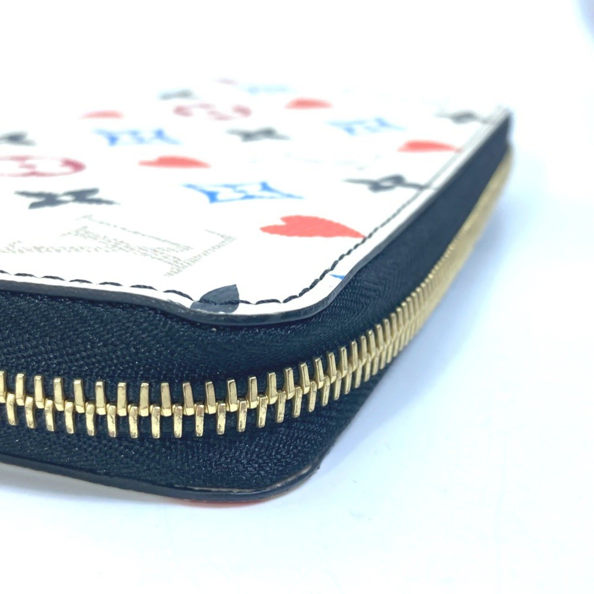 Louis Vuitton LOUIS VUITTON M57491 Heart Monogram Multicolor Zippy Wallet Game On Long Canvas Women's White Size ONE SIZE - 9 Thumbnail
