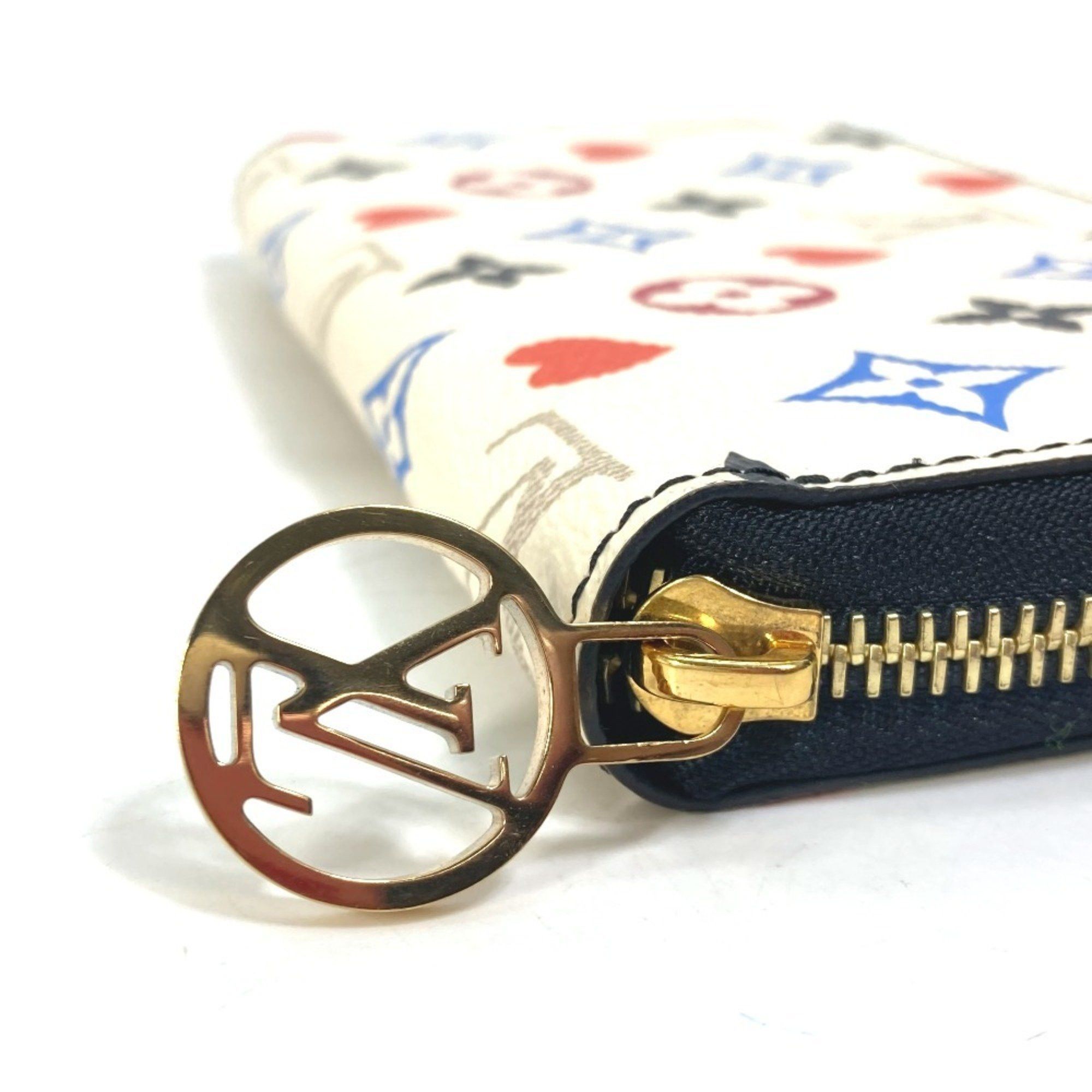 Louis Vuitton LOUIS VUITTON M57491 Heart Monogram Multicolor Zippy Wallet Game On Long Canvas Women's White Size ONE SIZE - 8 Thumbnail