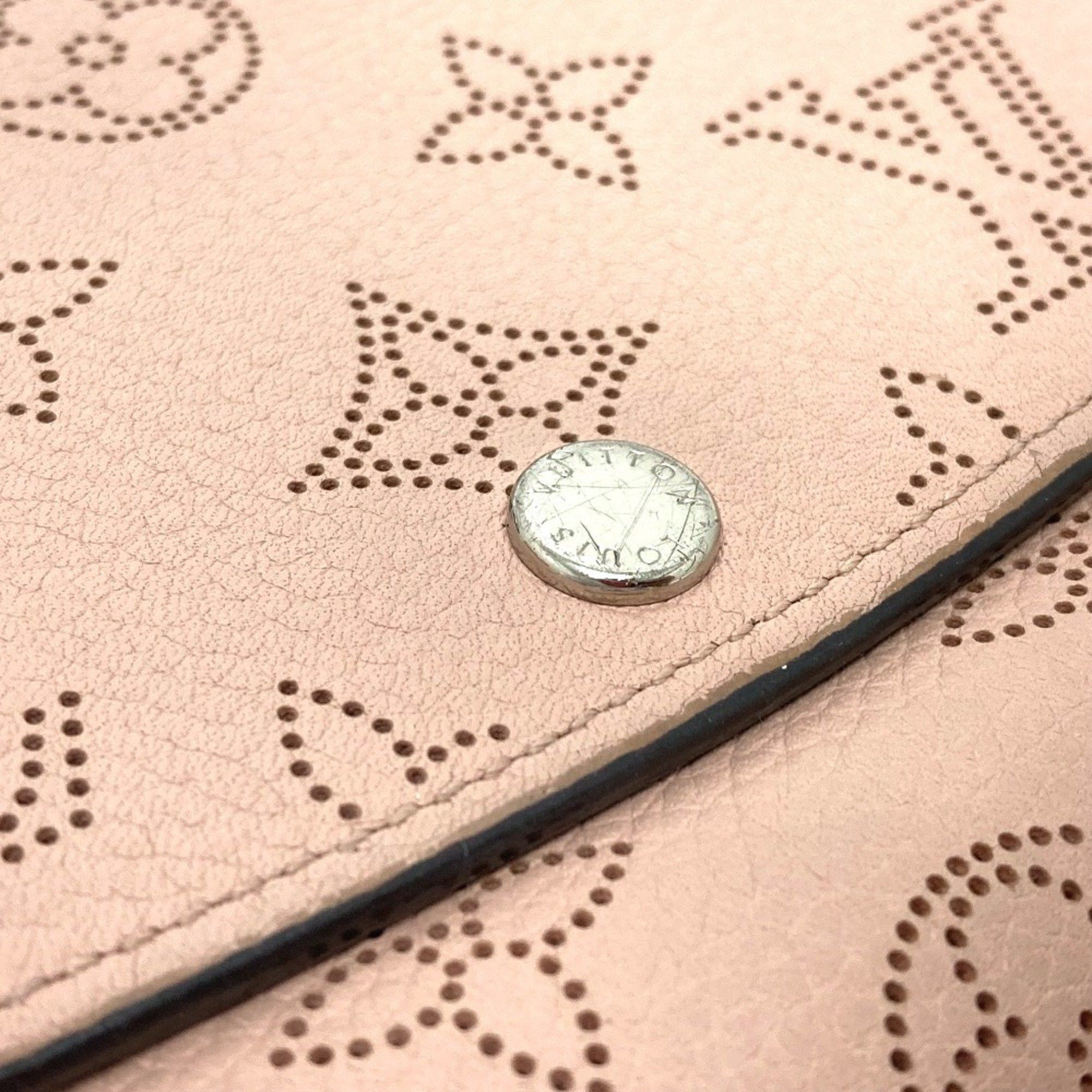 Louis Vuitton LOUIS VUITTON M60145 Monogram Mahina Portefeuille Iris Bifold Long Wallet in Leather, Women's, Magnolia Pink Size ONE SIZE - 4 Thumbnail