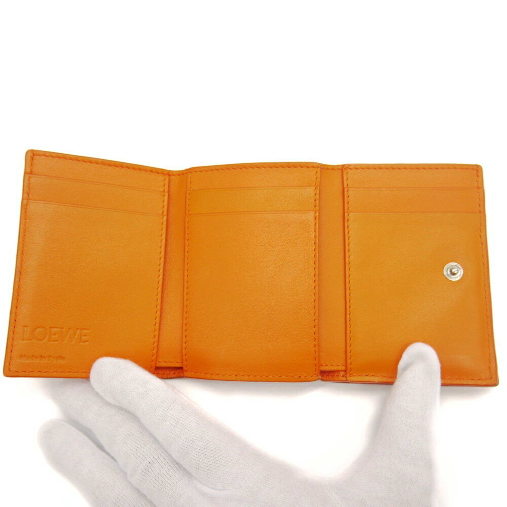 Loewe LOEWE Anagram Trifold Wallet, Orange, C821SS33X07 Size ONE SIZE - 9 Thumbnail