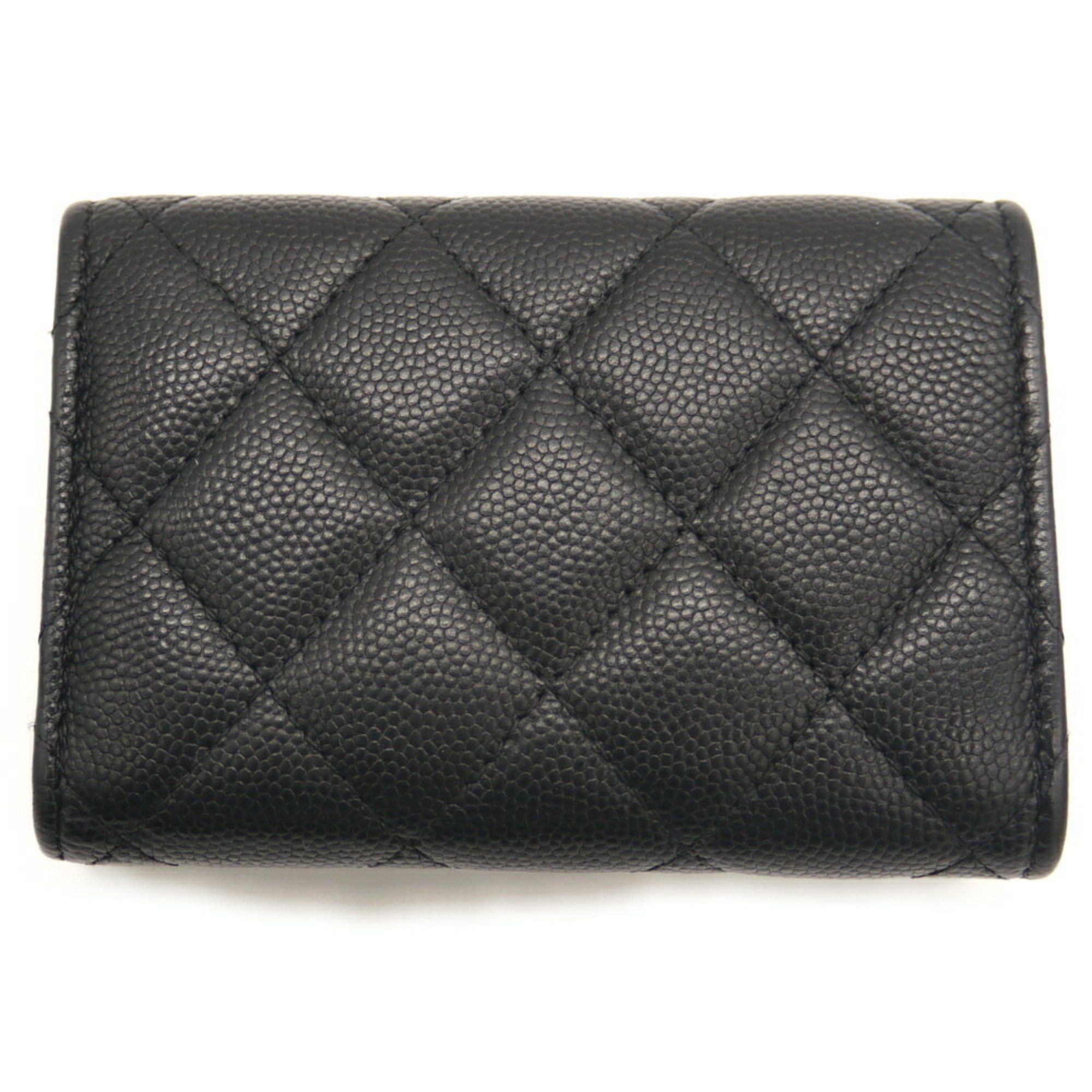 Chanel CHANEL Classic Small Flap Wallet with Coco Mark and Matelasse Caviar Leather in Black, AP0230, Tri-fold Size ONE SIZE - 2 Thumbnail