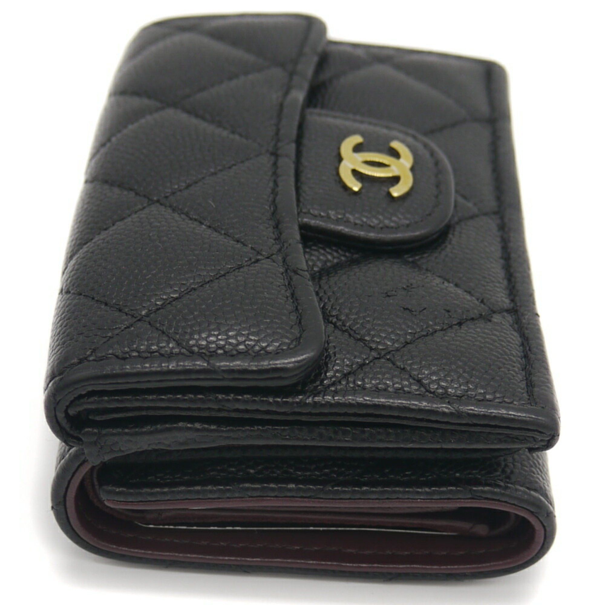 Chanel CHANEL Classic Small Flap Wallet with Coco Mark and Matelasse Caviar Leather in Black, AP0230, Tri-fold Size ONE SIZE - 3 Thumbnail