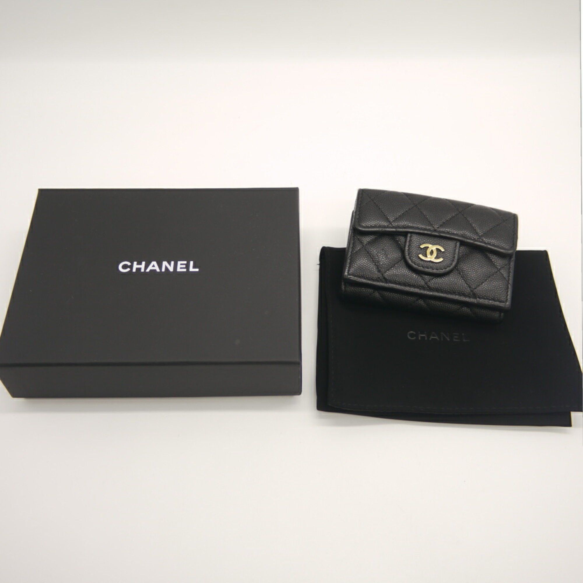 Chanel CHANEL Classic Small Flap Wallet with Coco Mark and Matelasse Caviar Leather in Black, AP0230, Tri-fold Size ONE SIZE - 9 Thumbnail