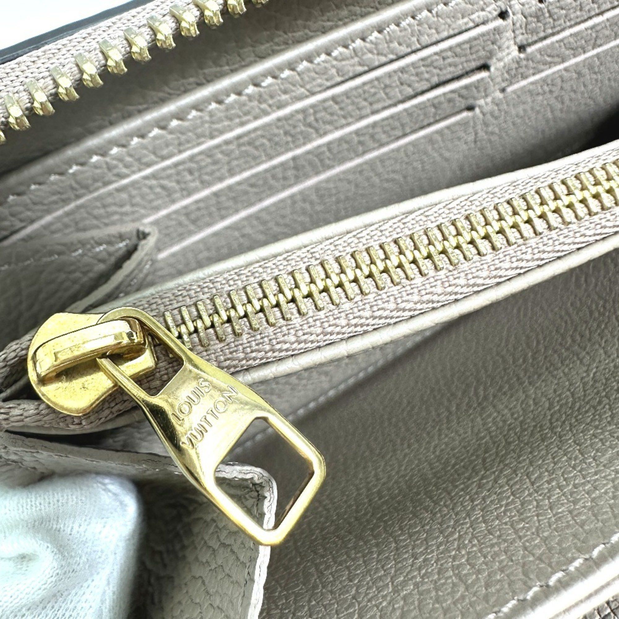Louis Vuitton LOUIS VUITTON M69794 Monogram Empreinte Two-Tone Zippy Wallet, Round Zipper Long Leather, Women's, Tourterelle, Creme Beige Size ONE SIZE - 12 Thumbnail