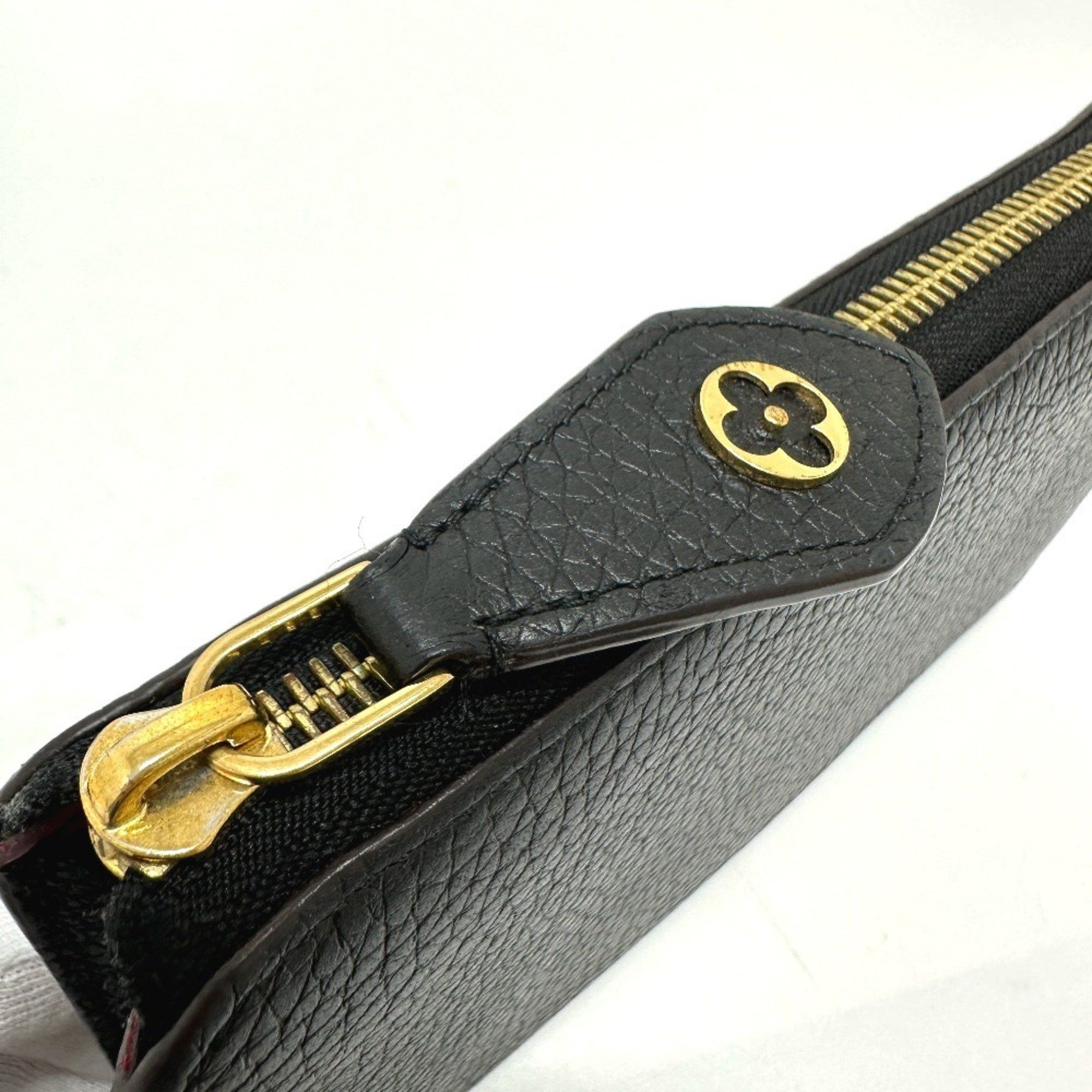 Louis Vuitton LOUIS VUITTON M63102 Portefeuille Comet Long Wallet in Taurillon Leather, Women's, Black Size ONE SIZE - 6 Thumbnail