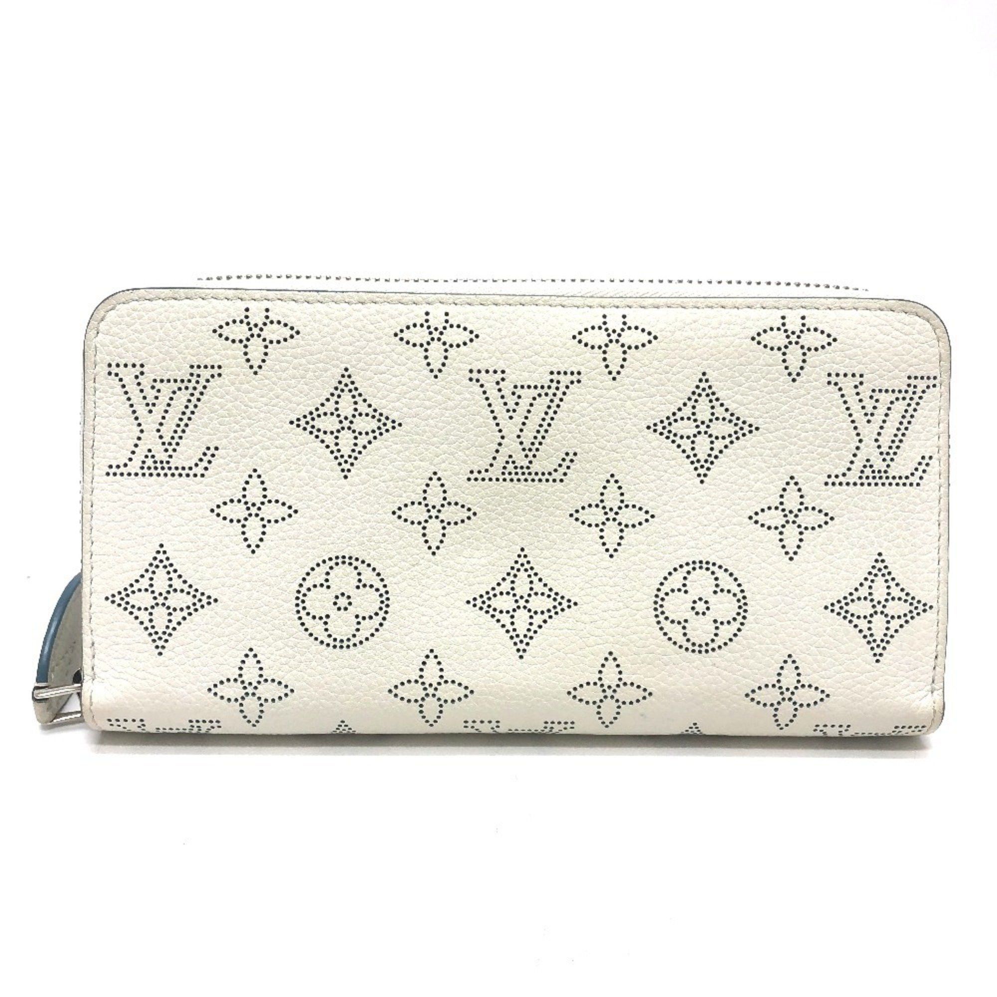 Louis Vuitton LOUIS VUITTON M69215 Monogram Mahina Zippy Wallet, Round Zip Long Women's, Snow Blue Orange, White, Like New Size ONE SIZE - 3 Thumbnail