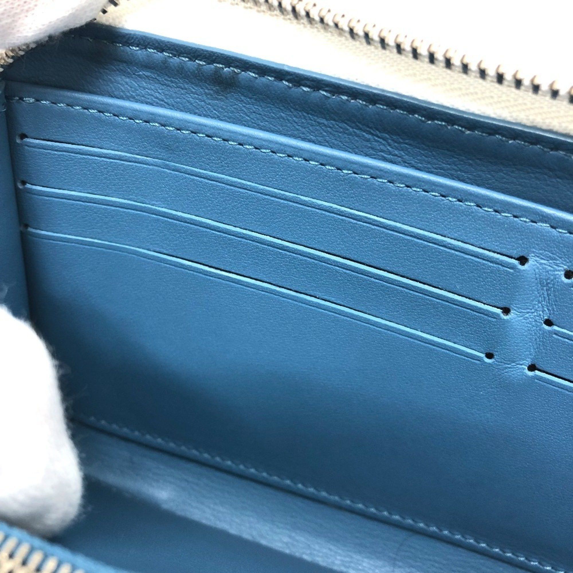 Louis Vuitton LOUIS VUITTON M69215 Monogram Mahina Zippy Wallet, Round Zip Long Women's, Snow Blue Orange, White, Like New Size ONE SIZE - 11 Thumbnail