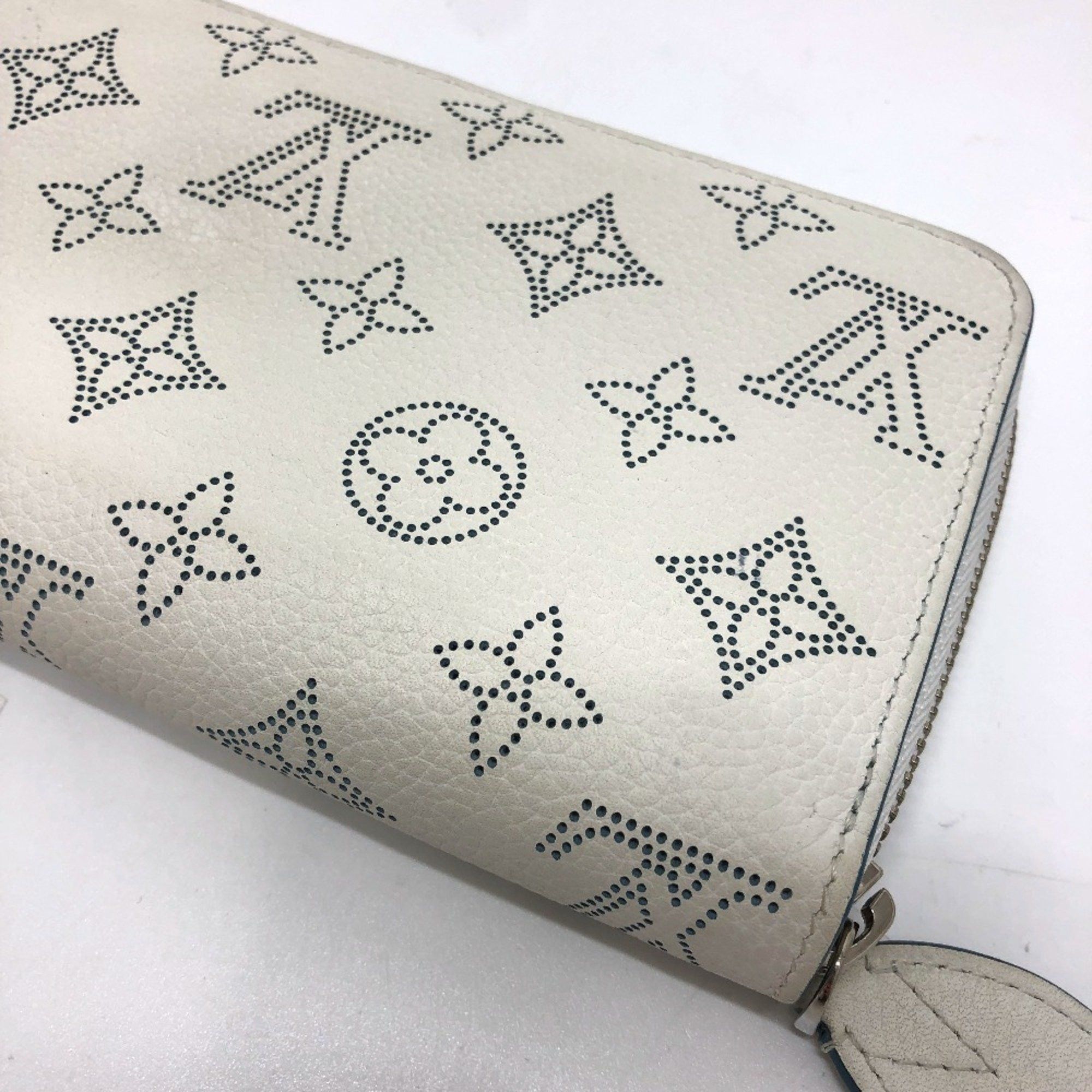 Louis Vuitton LOUIS VUITTON M69215 Monogram Mahina Zippy Wallet, Round Zip Long Women's, Snow Blue Orange, White, Like New Size ONE SIZE - 5 Thumbnail