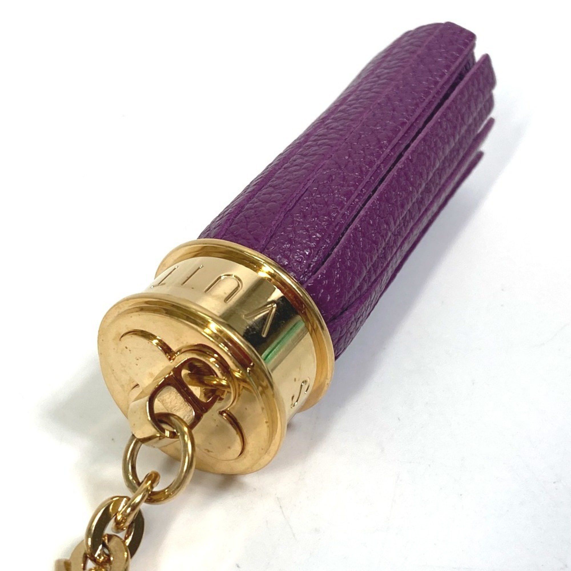 Louis Vuitton LOUIS VUITTON M65124 Tassel Ribbon Key Ring Bag Charm Keychain Leather Women's Purple Size ONE SIZE - 8 Thumbnail