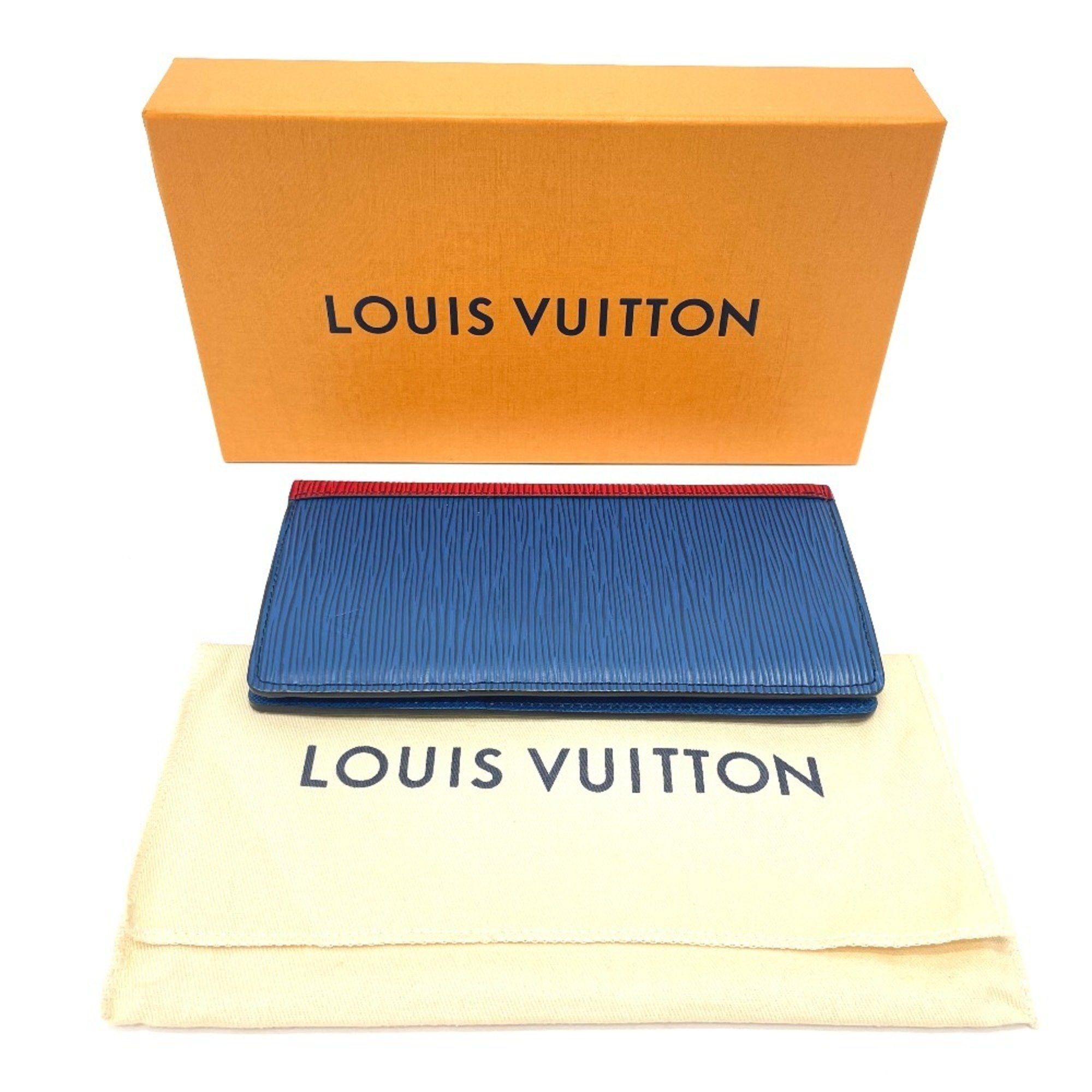 Louis Vuitton LOUIS VUITTON M68718 Epi Leather Portefeuille Brazza NM Bifold Long Wallet, Unisex, Blue x Red Green Size ONE SIZE - 14 Thumbnail